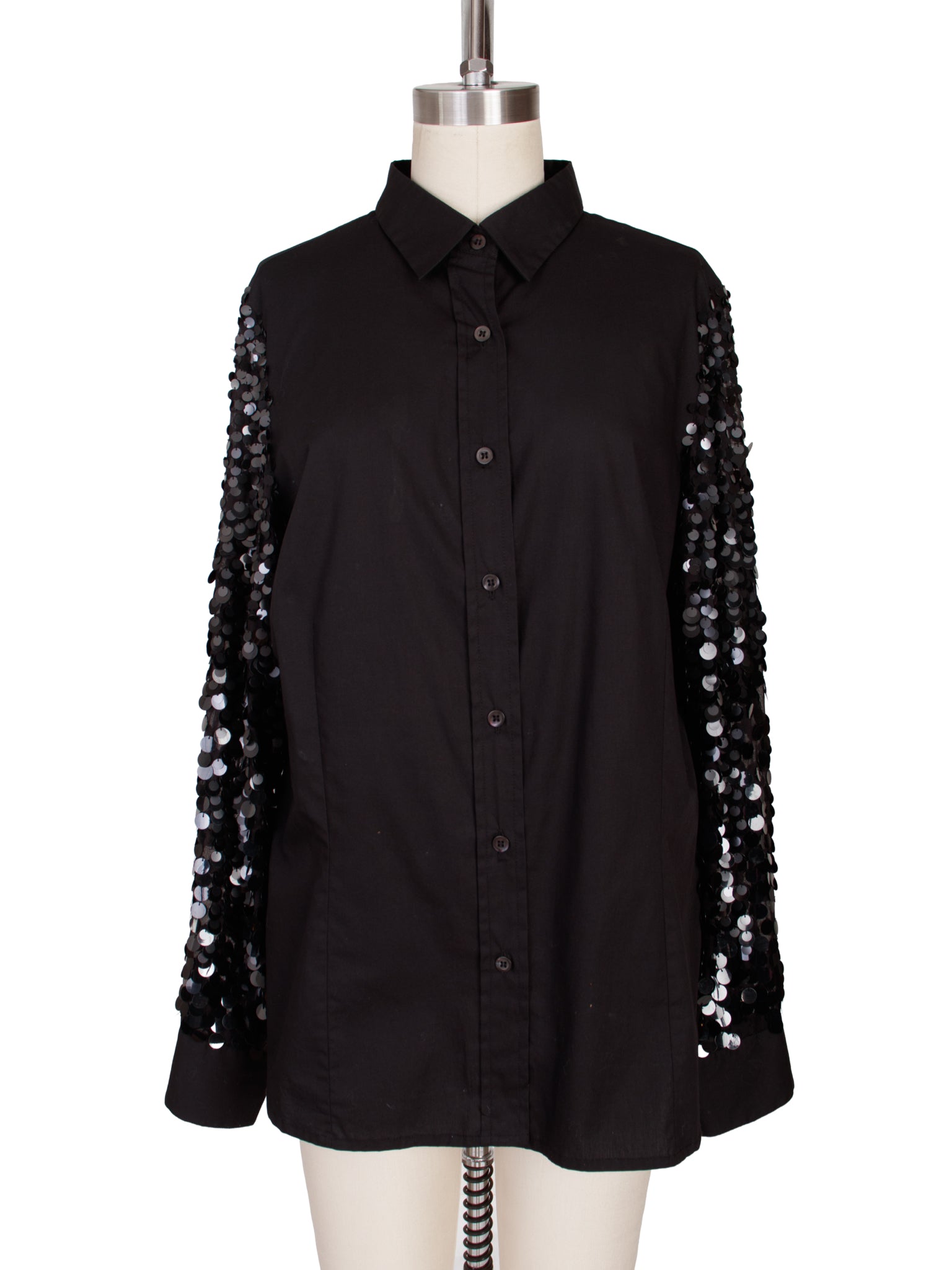 Dries Van Noten Poplin Sequin Paillette Shirt as-is