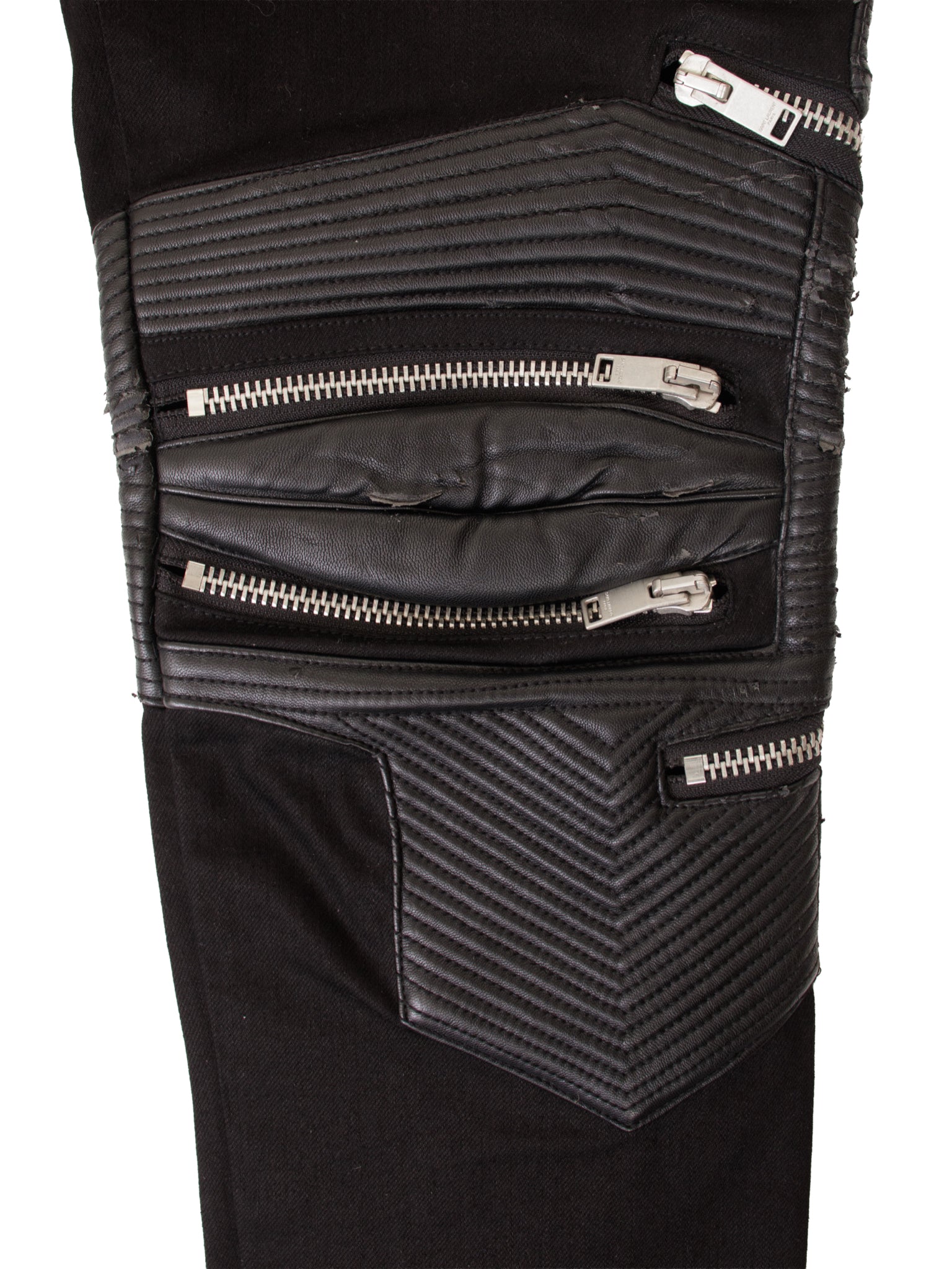 FW '13 Saint Laurent Hedi Slimane Denim Moto Zip Pants