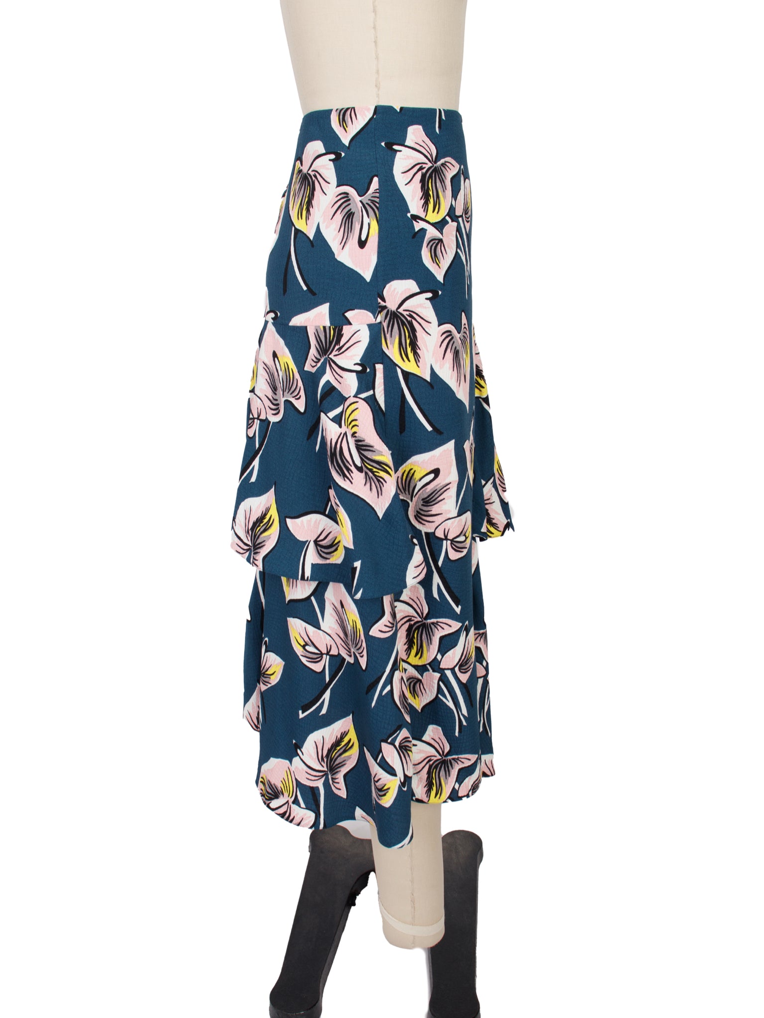 Marni Tiered Lily Print Skirt