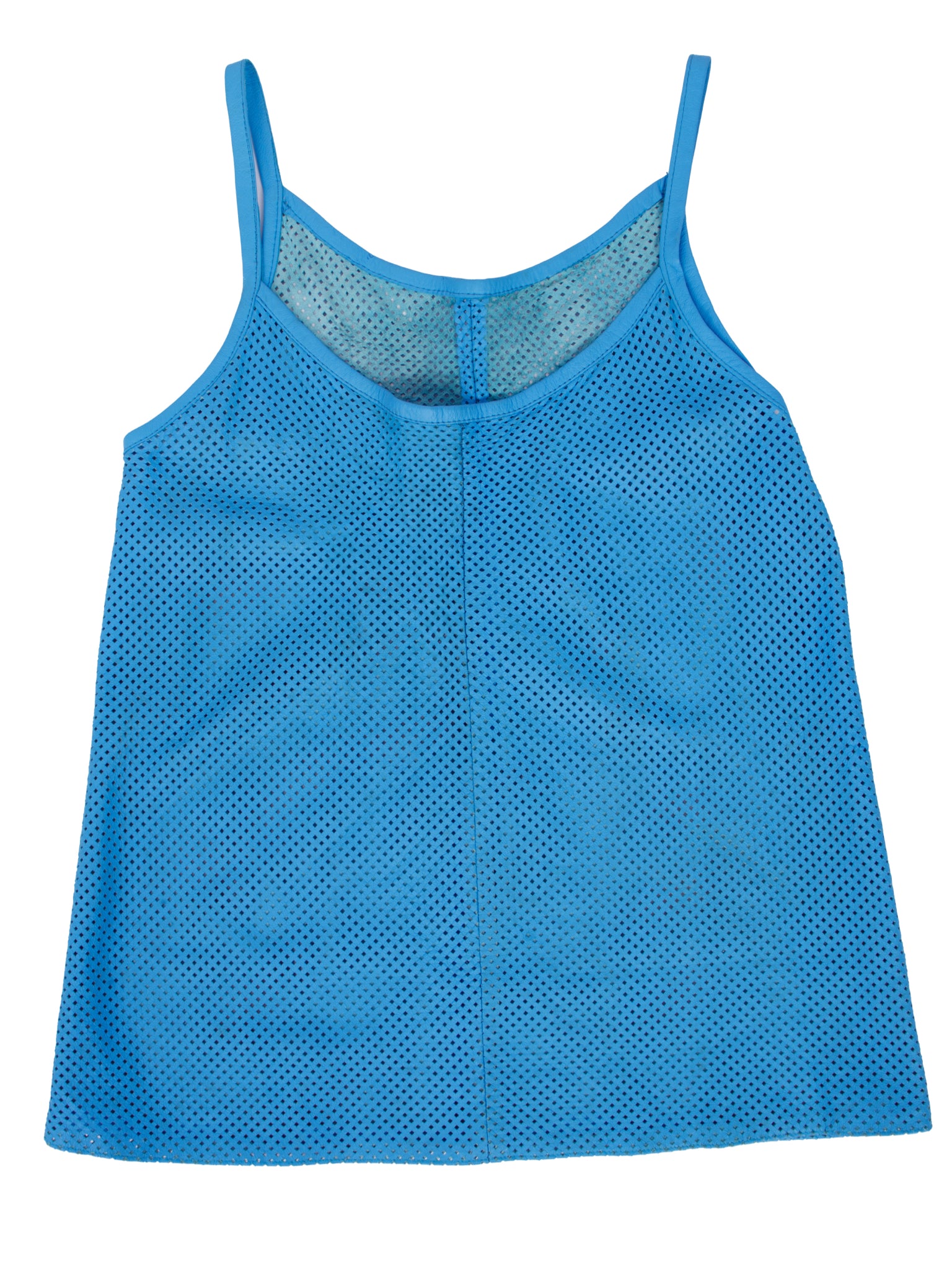 Lillie Rubin Perforated Leather Cami & Shirt Set