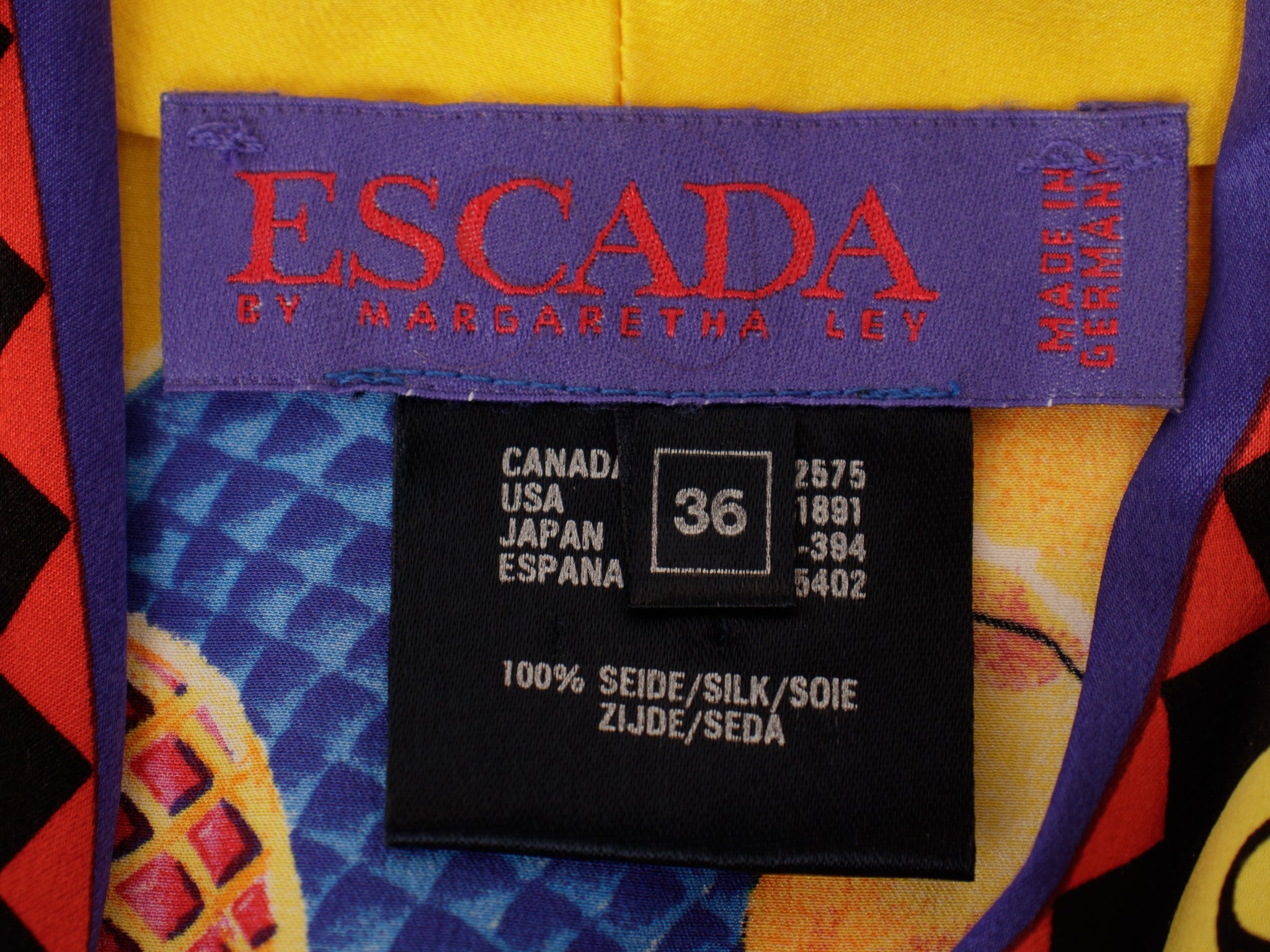 Escada Silk Jewel Print Bodysuit as-is