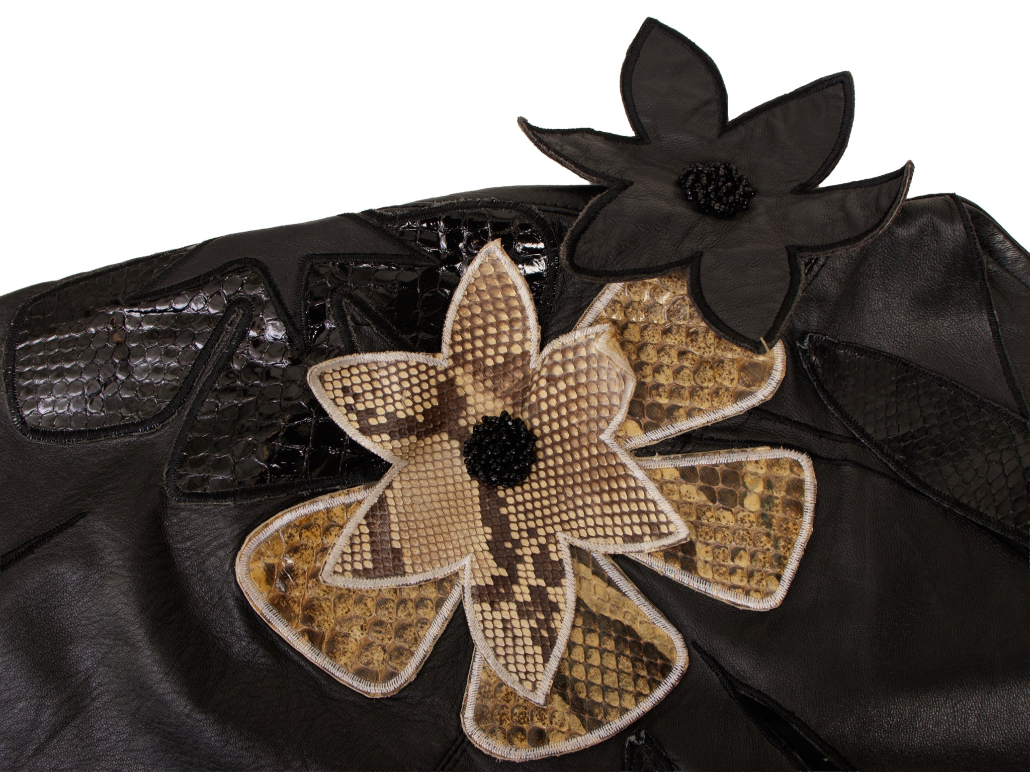 1980s Penny Howson Leather Applique Blouse
