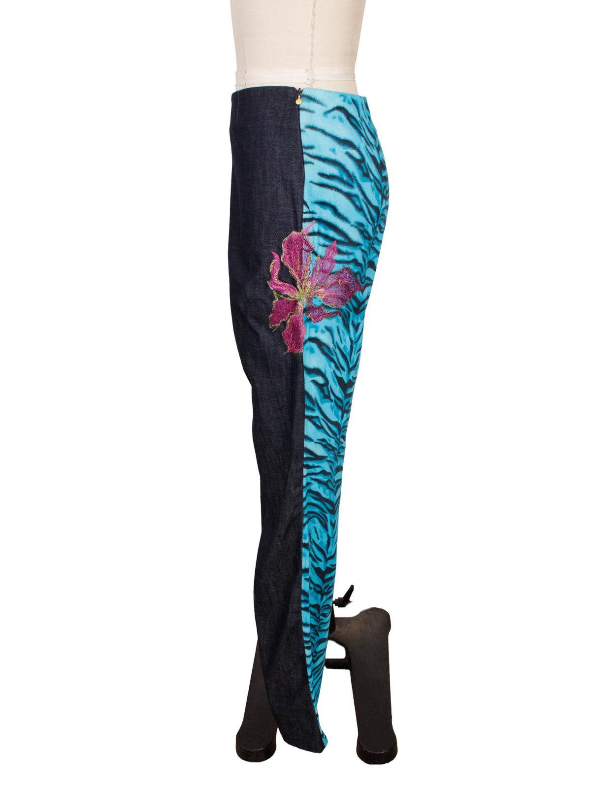 Versace Jeans Couture Blue Tiger Print Pant Set*