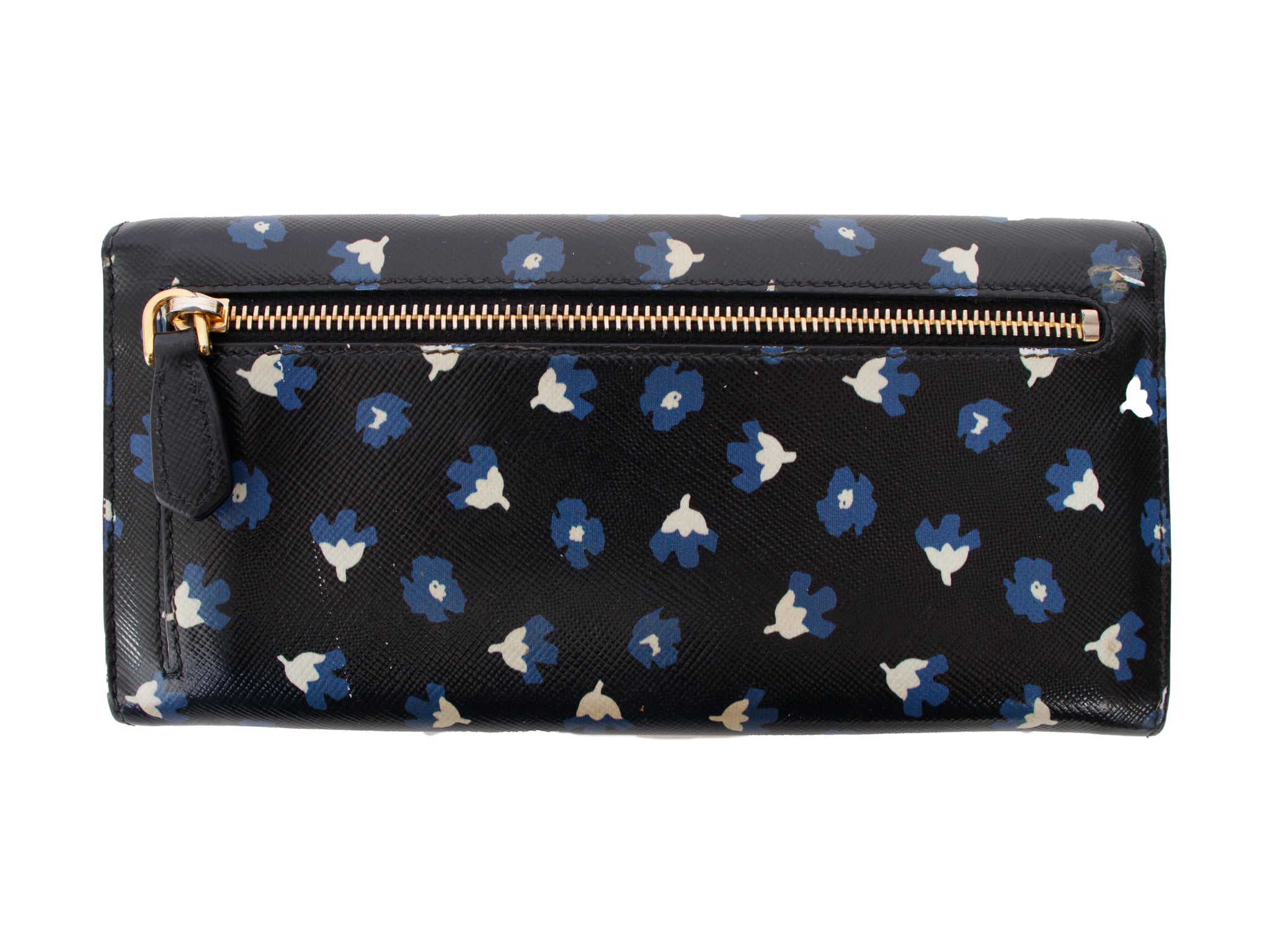Prada Saffiano Leather Floral Print Wallet*