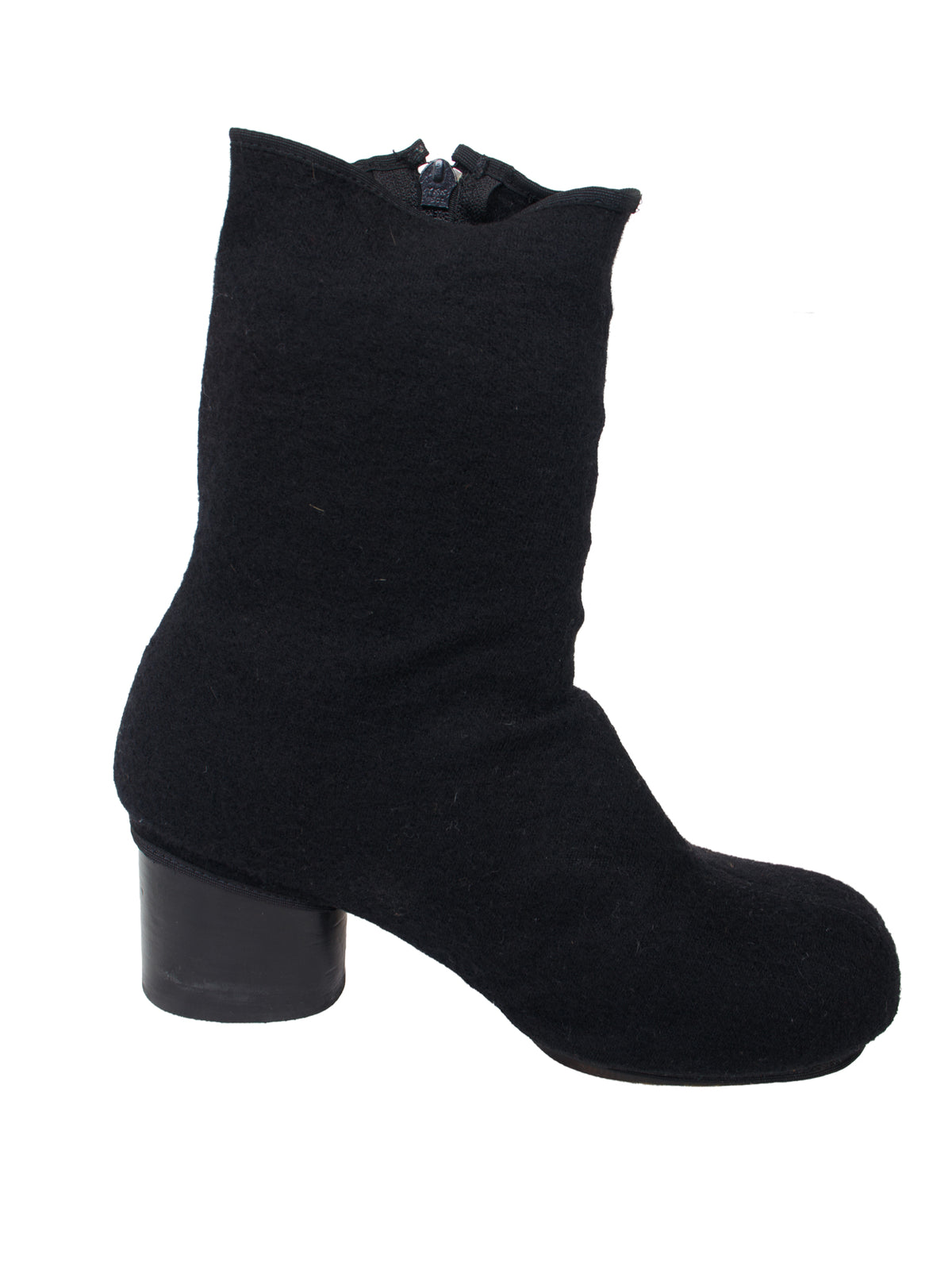 Maison Margiela Leather & Wool Spats Ankle Boots