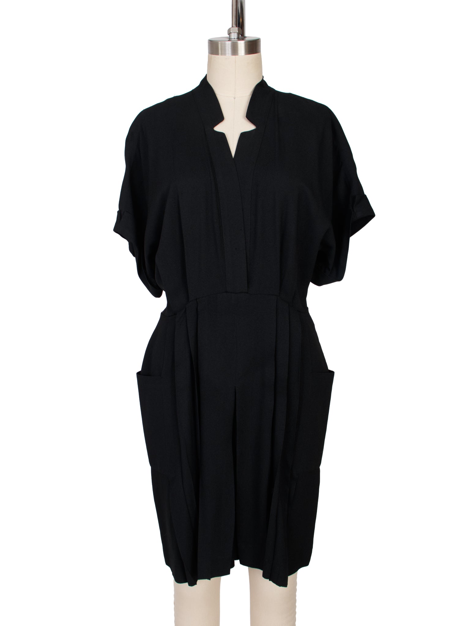 Norma Kamali Crepe Pleated Romper