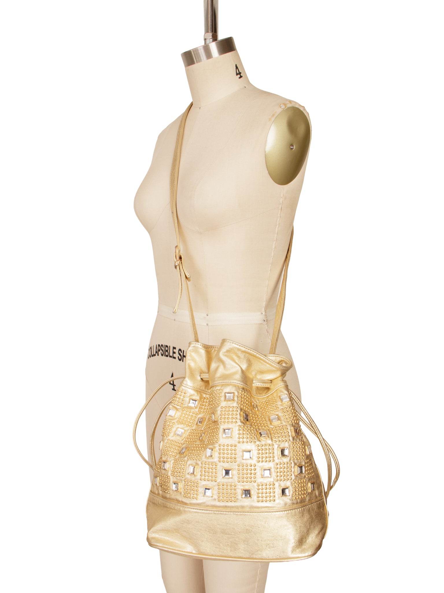 1980s Metallic Embellished Bucket Bag