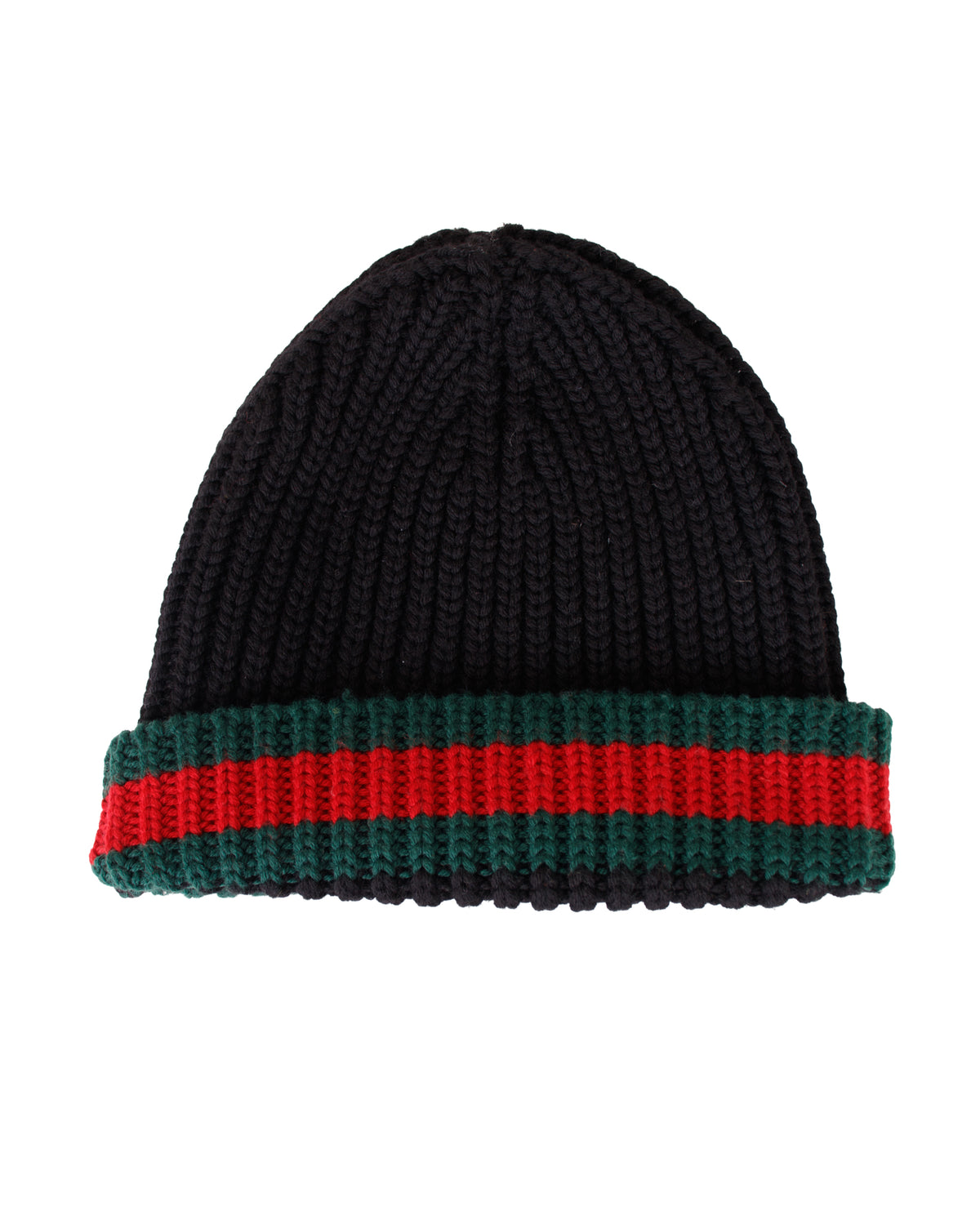 Gucci Wool Web Rib Knit Beanie