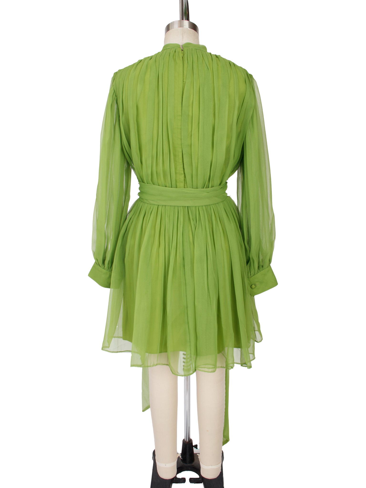 1960s Pleated Chiffon Dress