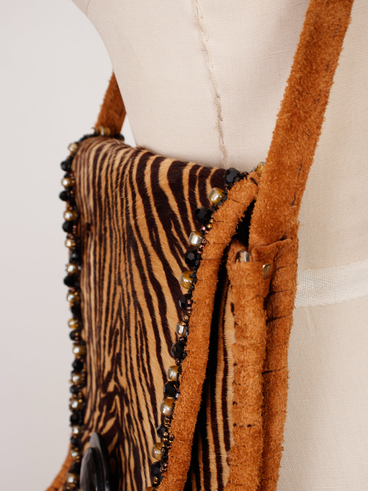 Burt Watson Raw Hide Zebra Print Bag