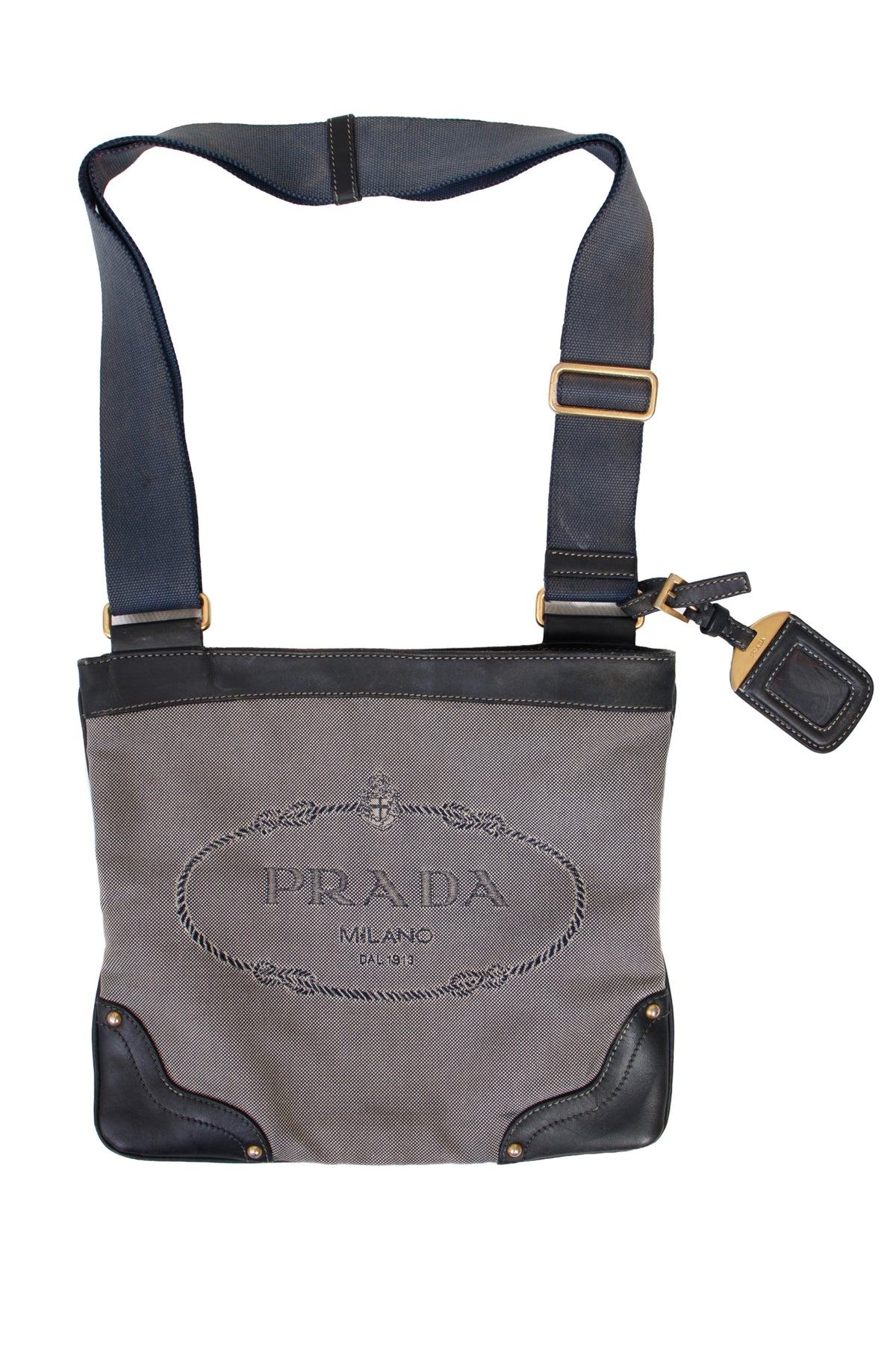 Prada Logo Jacquard Messenger Bag