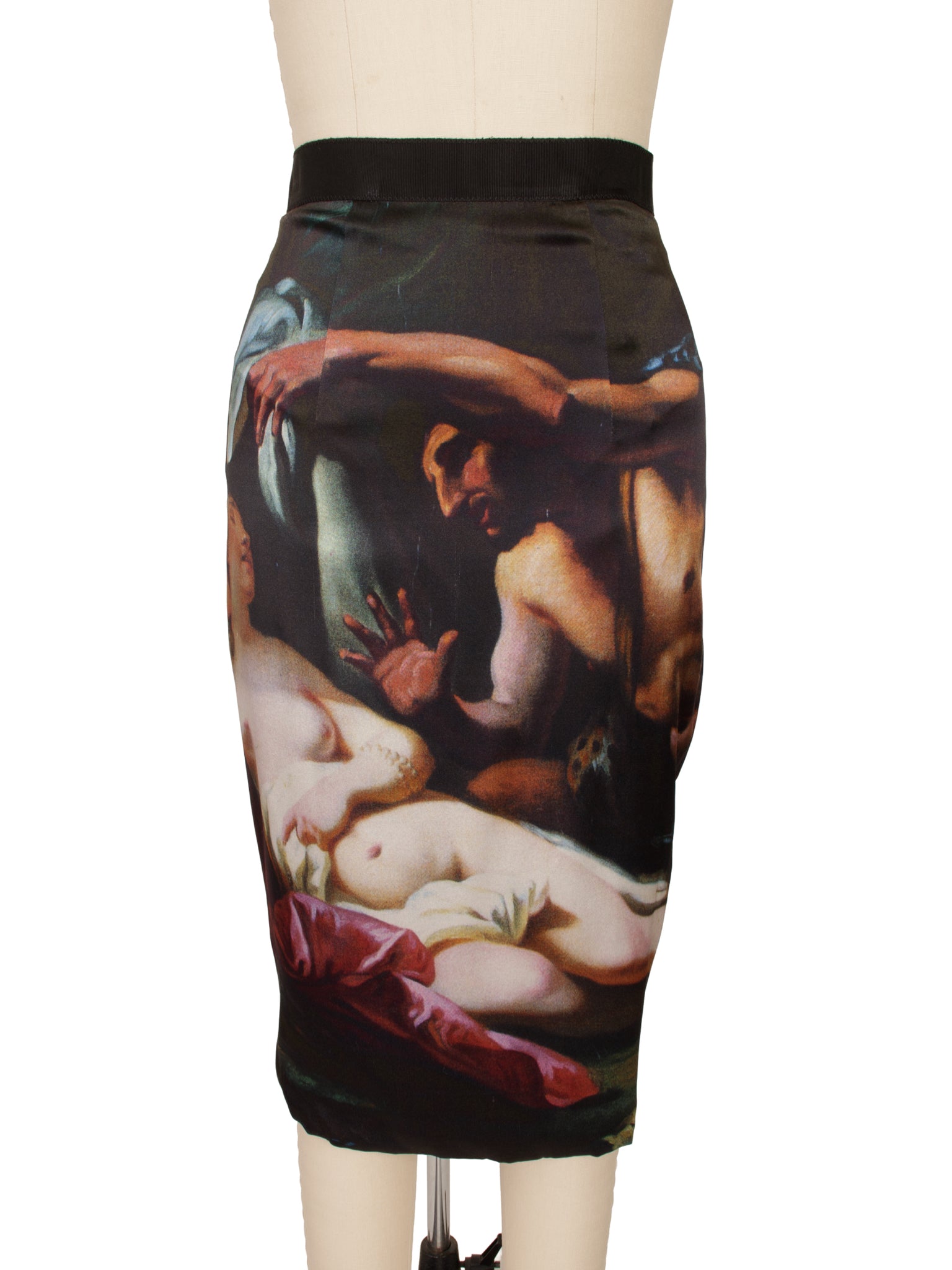 D&G Silk Renaissance Print Pencil Skirt