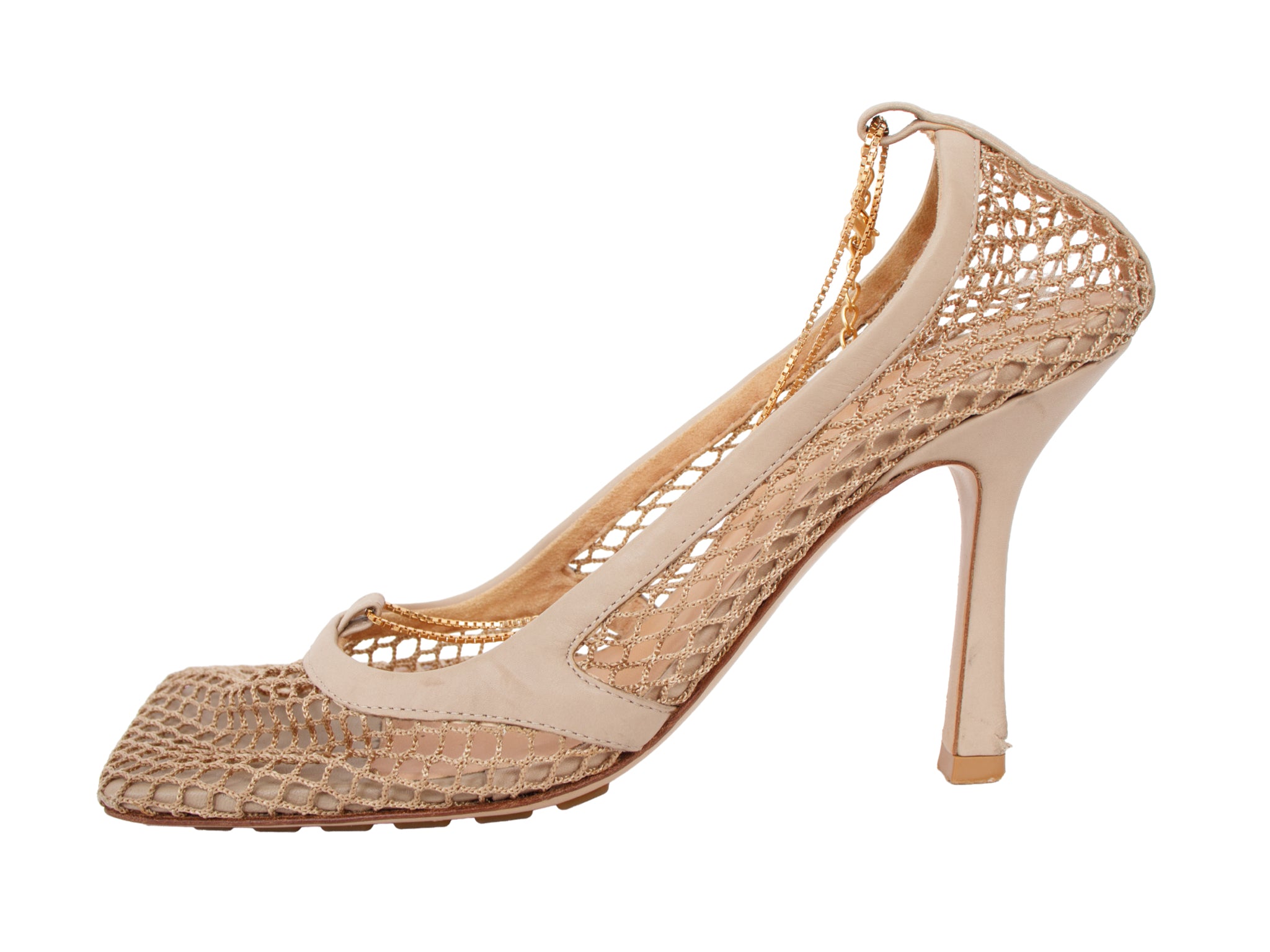 Bottega Veneta Mesh Chain Strap High Heels