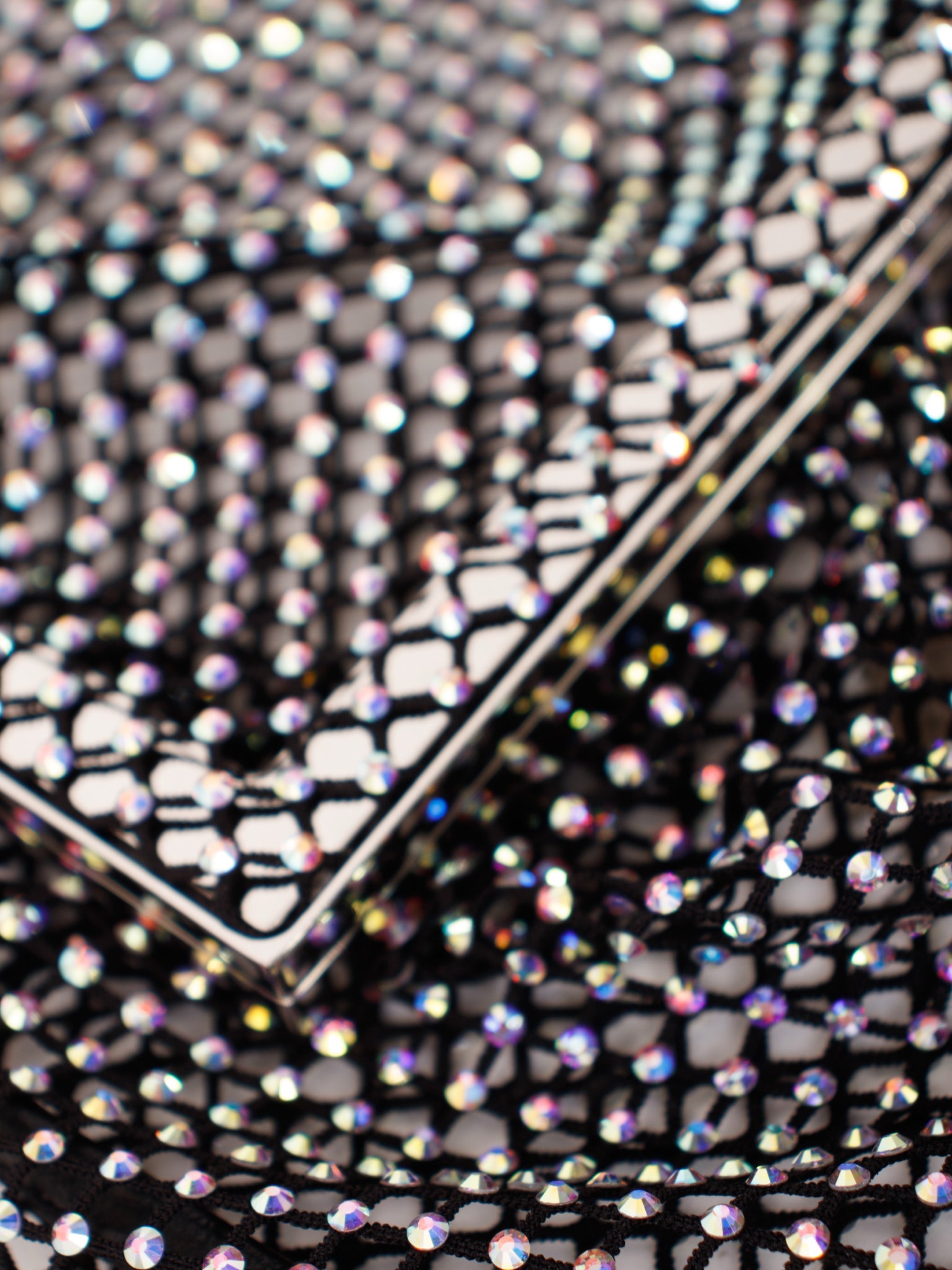 Saint Laurent Fanny Crystal Mesh Kiss-Lock Shoulder Bag
