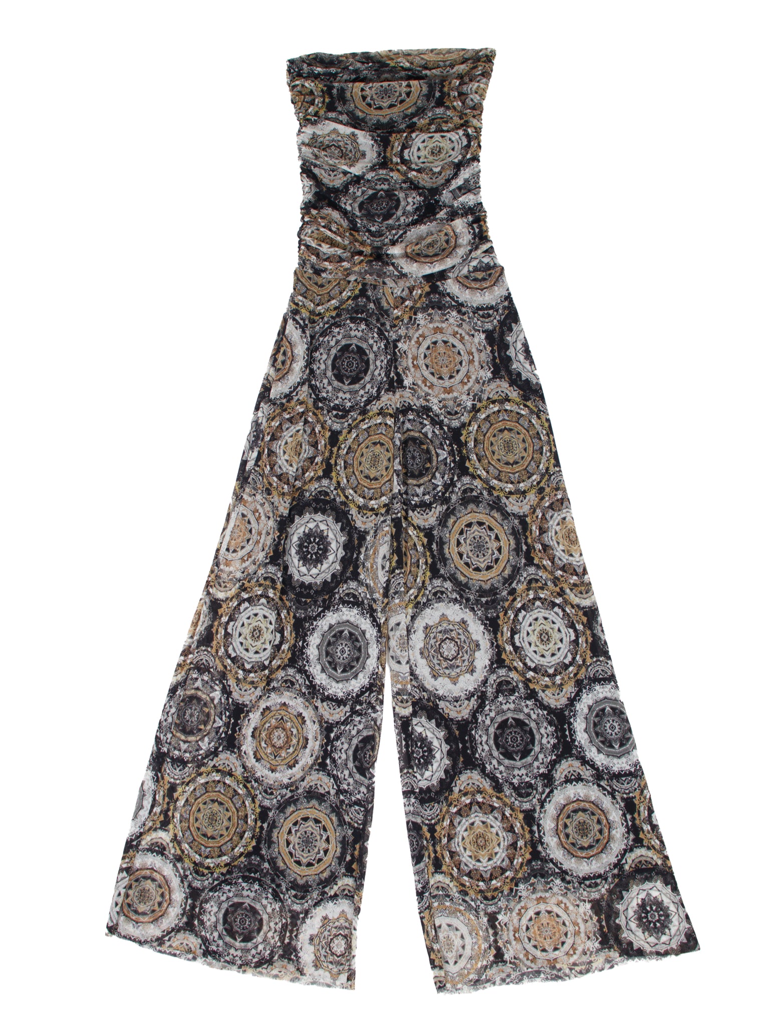 Fuzzi Mesh Geometric Medallion Print Jumpsuit