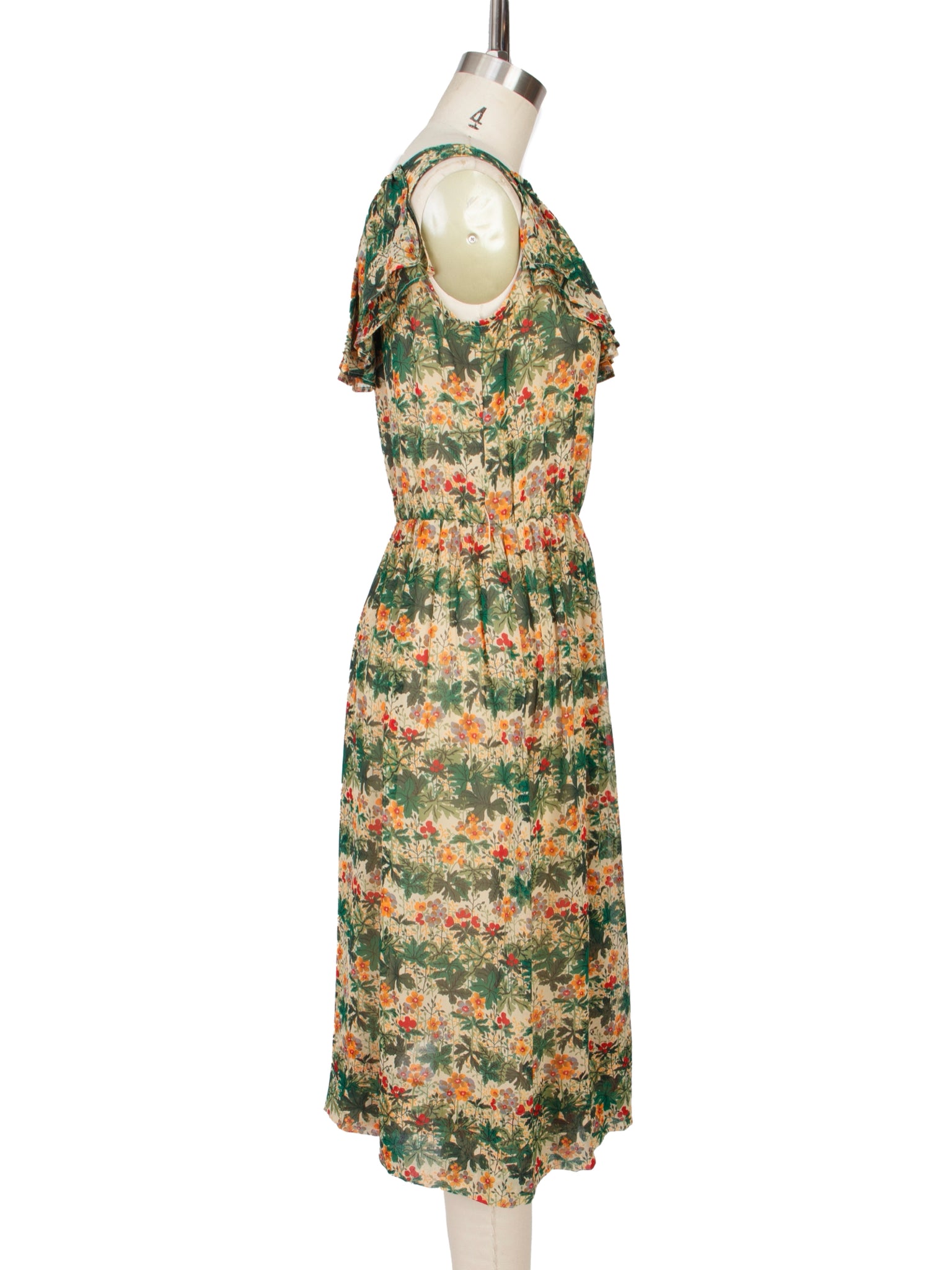 1970s Valentino Silk Floral Dress