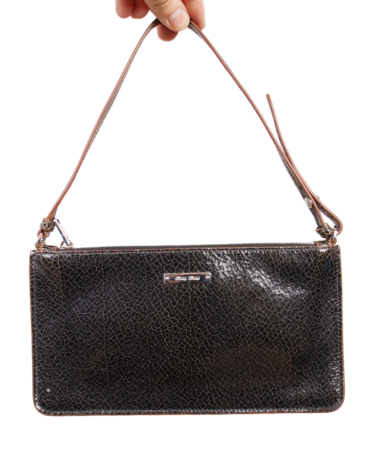 Miu Miu Cracked Leather Tote