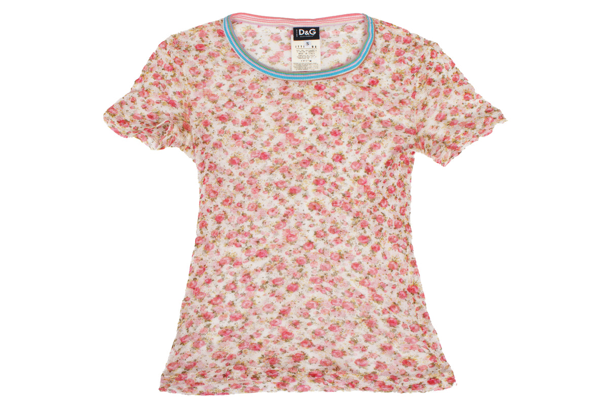 D&G Floral Mesh Top