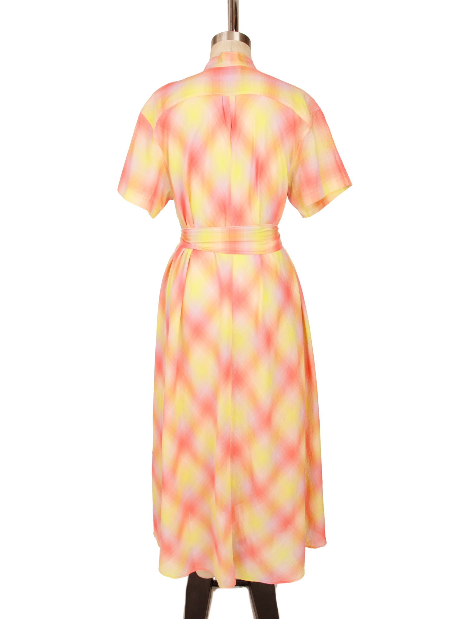 Forte Forte Voile Ombre Plaid Wrap Dress