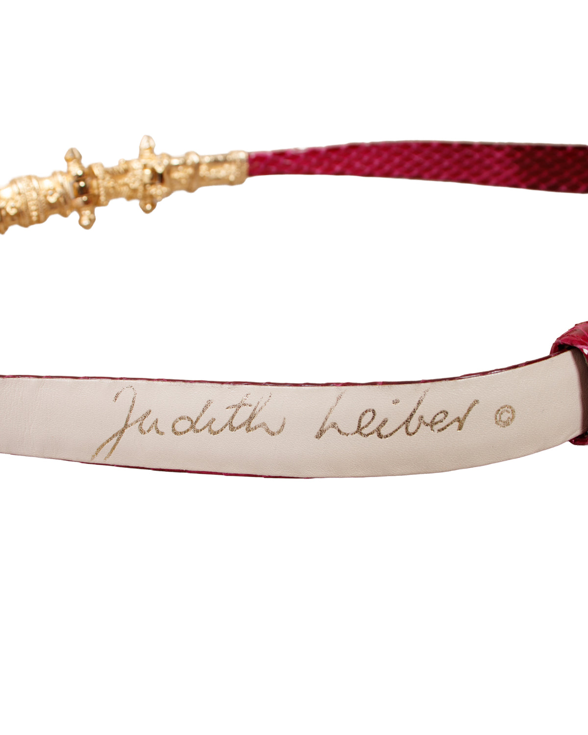Judith Leiber Snakeskin Ornate Belt