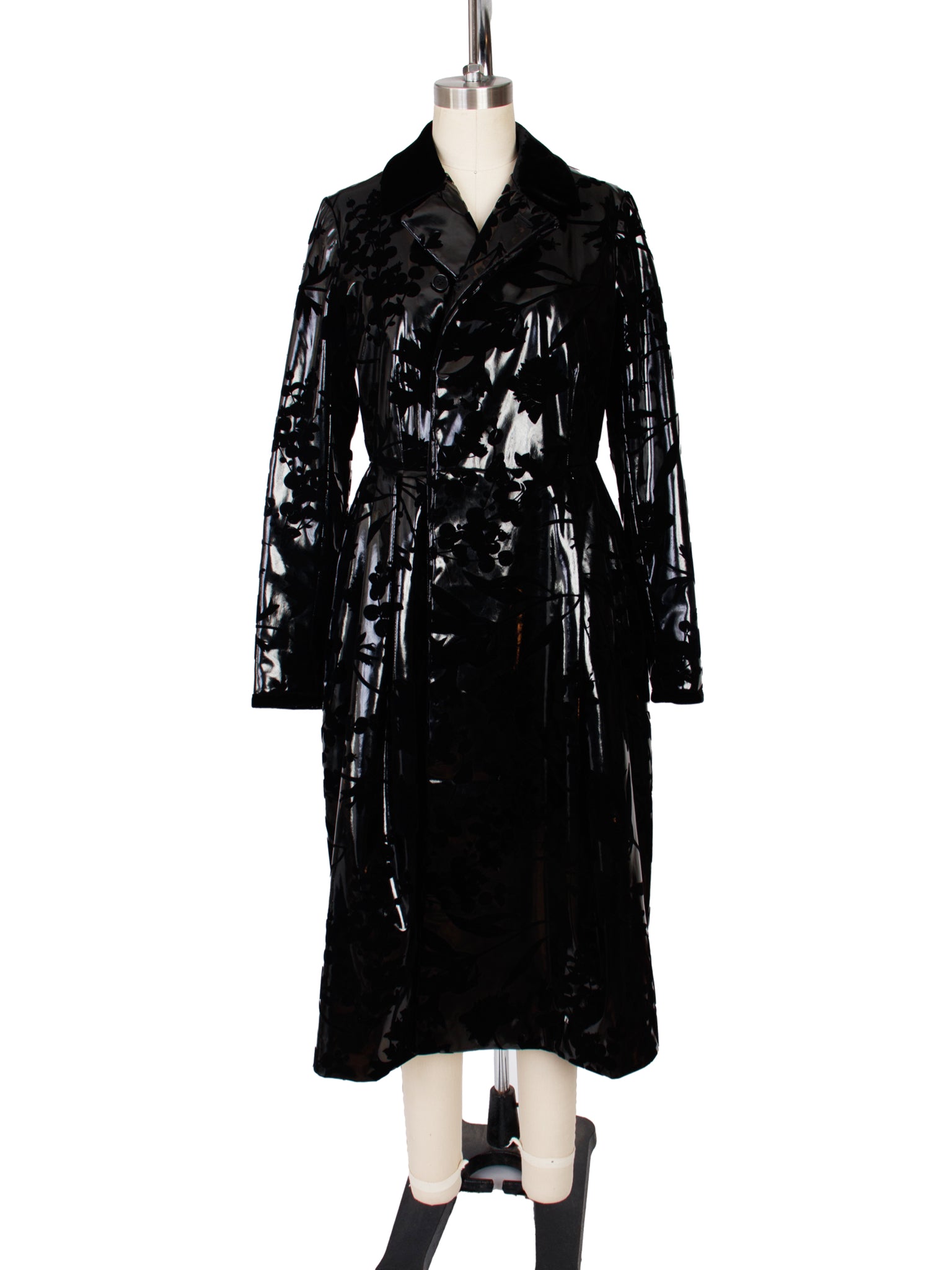 2016 Noir Kei Ninomiya PVC Floral Devore Coat