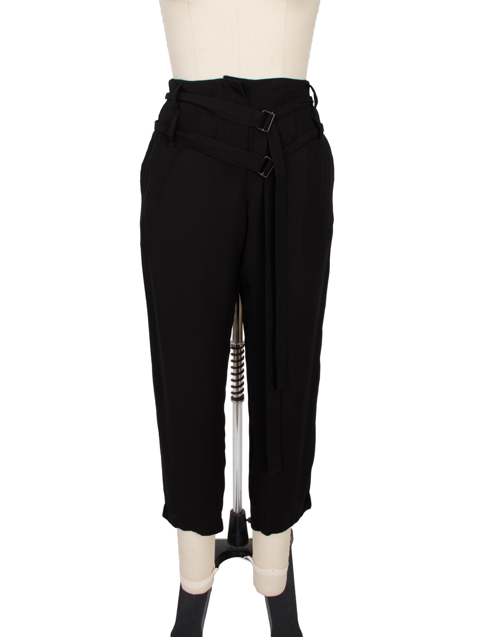 Ann Demeulemeester Silk Belted Trousers