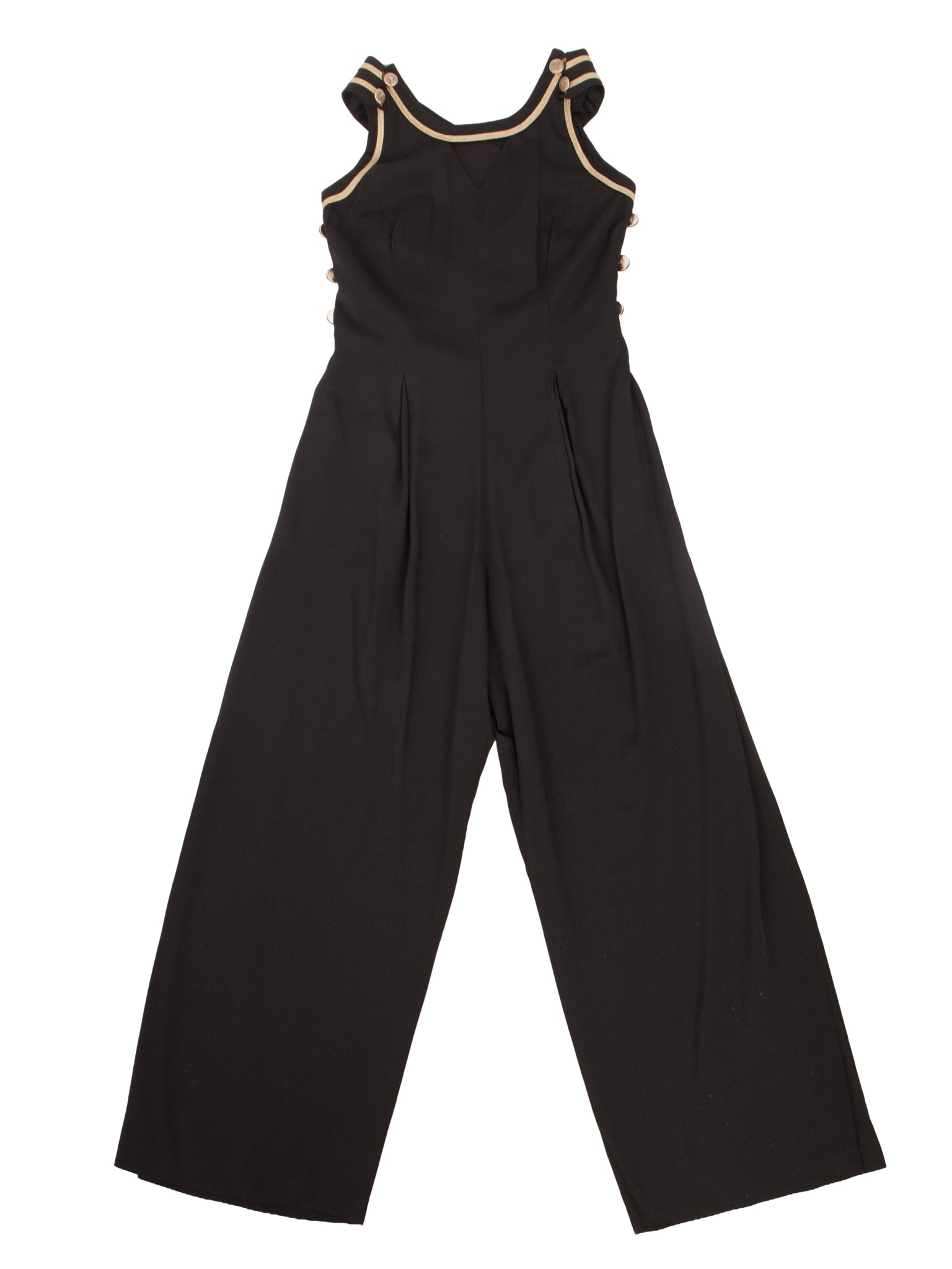 Barbara Barbara Crepe Metallic Trim Jumpsuit