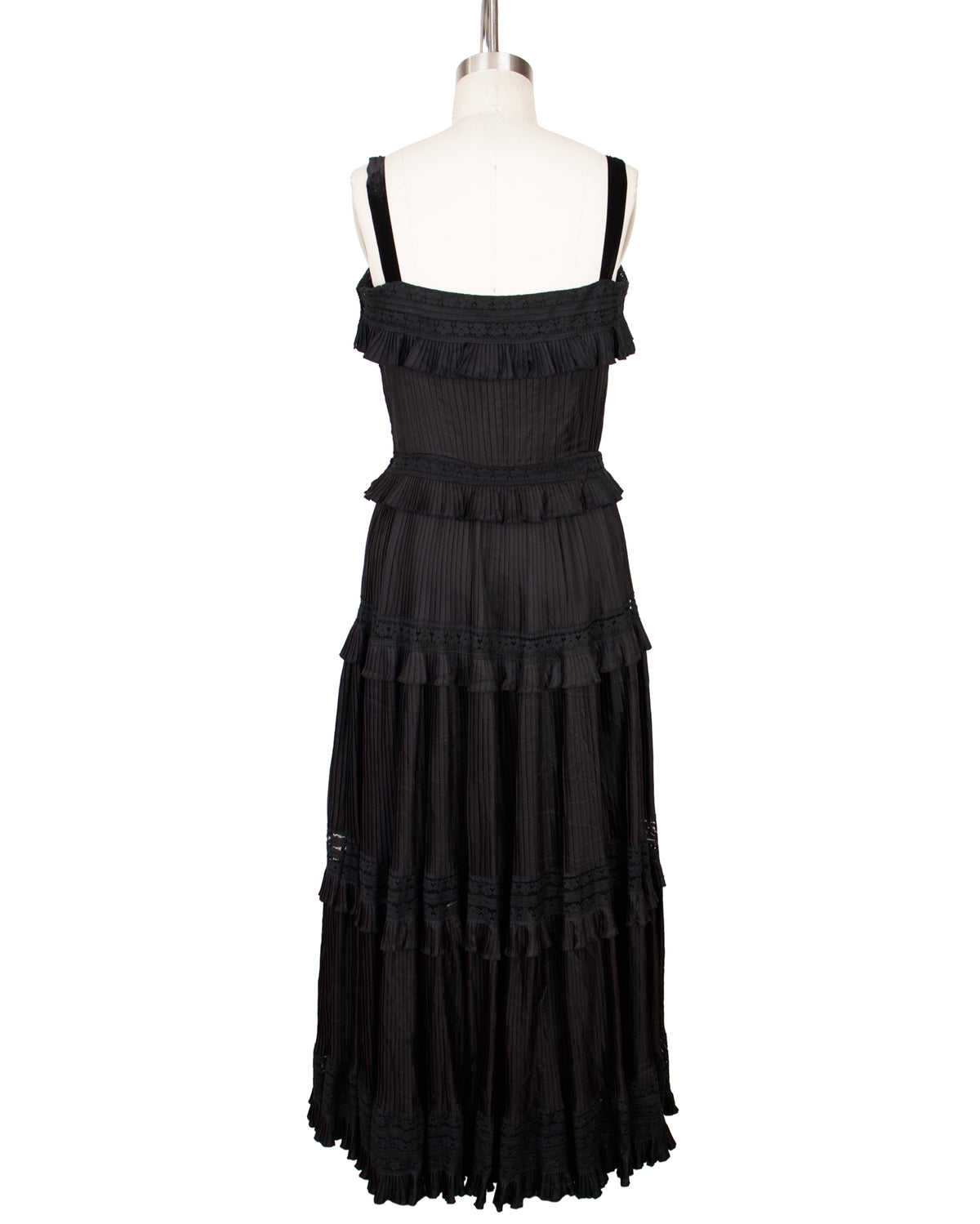 1940s Crepe De Chine Pleated Tiered Dress*