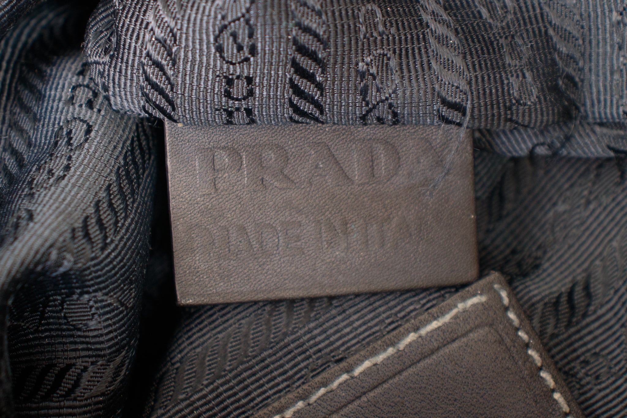 Prada Logo Jacquard Messenger Bag