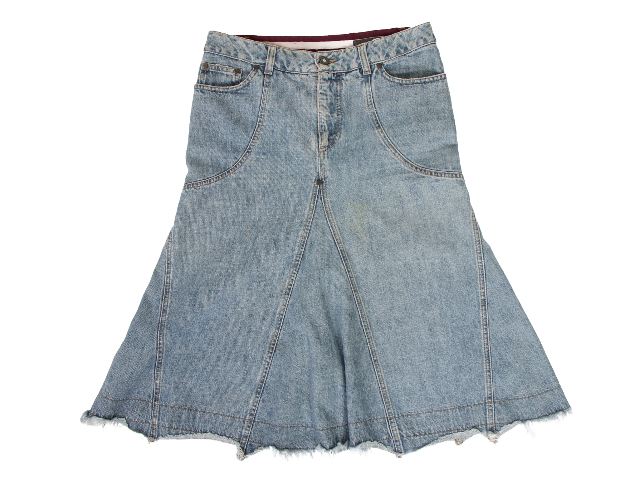 Alexander McQueen Denim Panelled Skirt