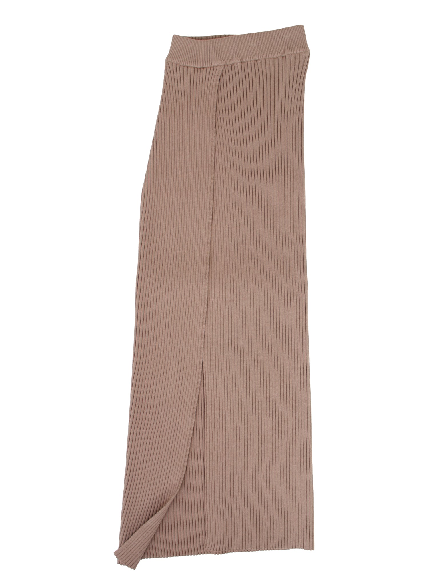 Olenich Rib Knit High Slit Skirt