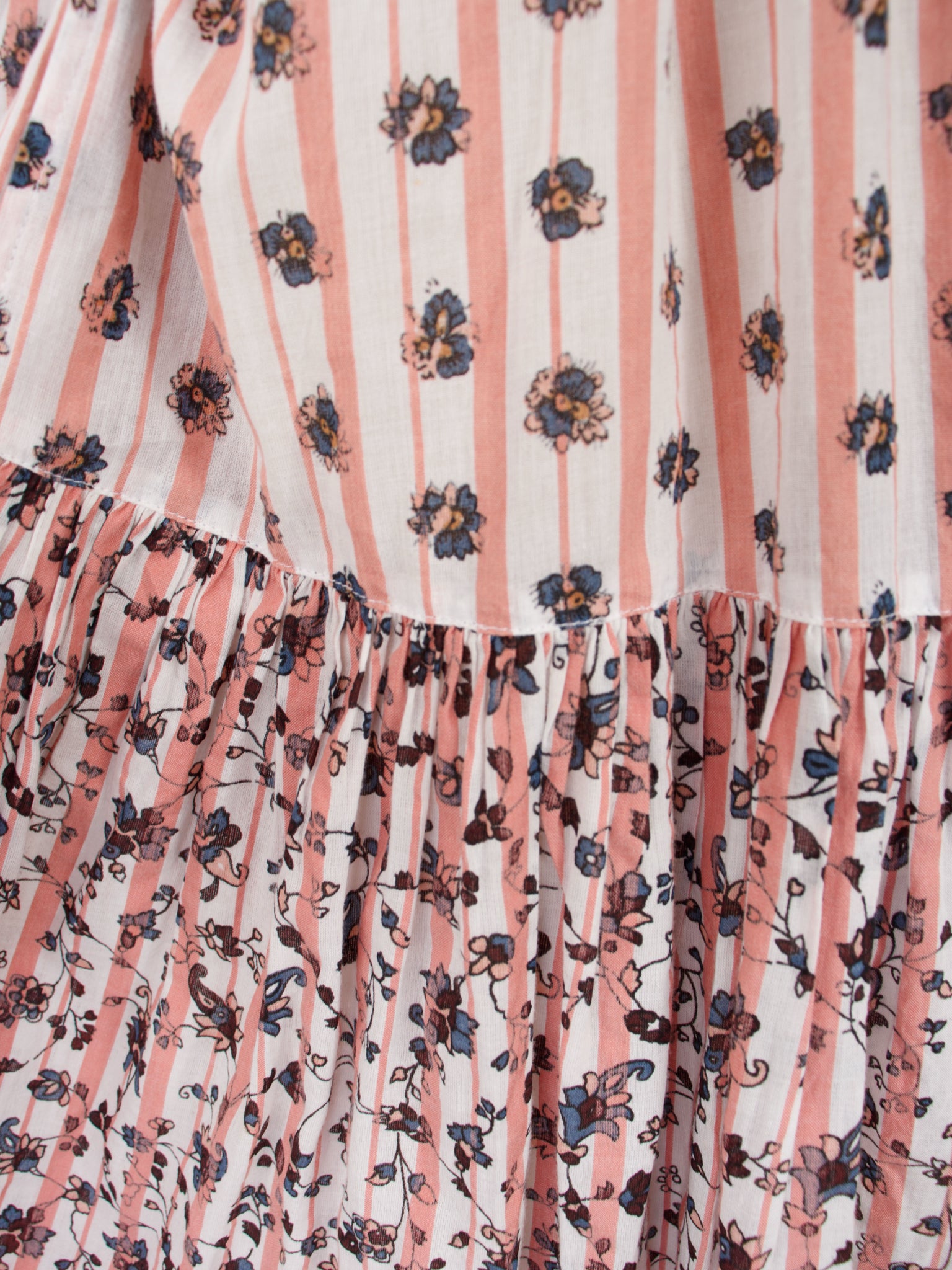 Ulla Johnson Cotton Gauze Floral Striped Dress