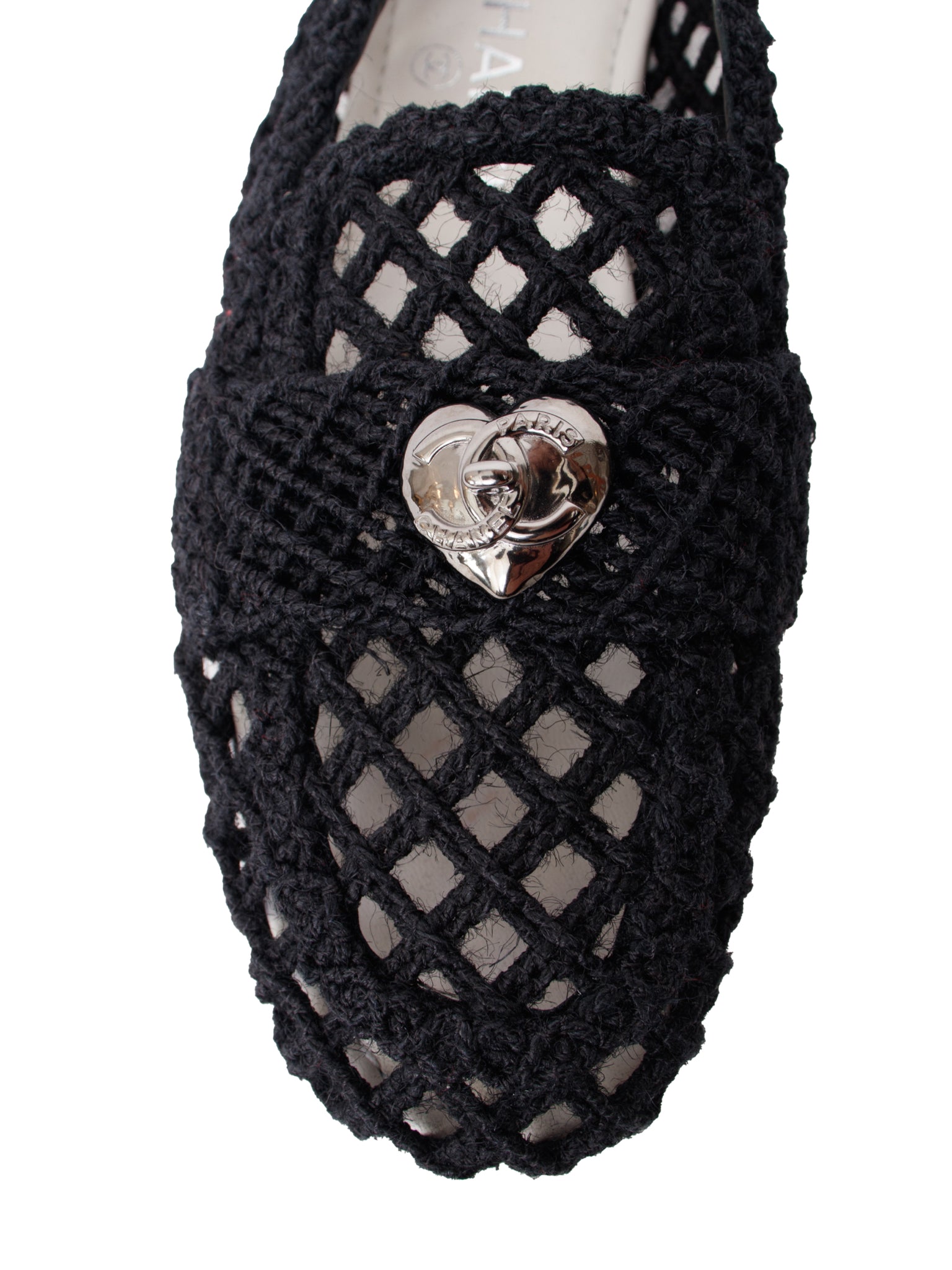 Chanel Raffia CC Turnlock Heart Loafers*