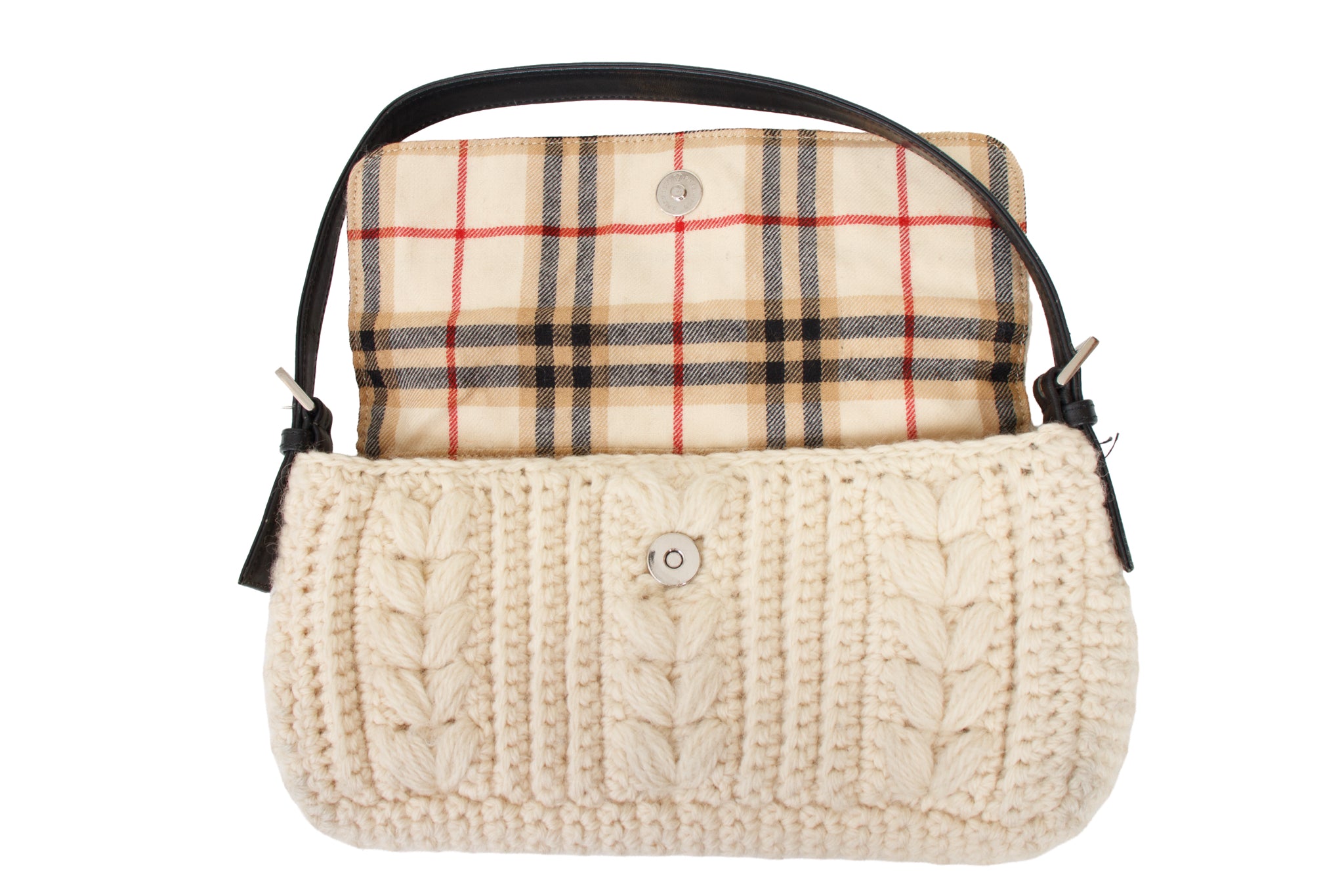 Burberry Blue Label Cable Knit Baguette – Mercy Vintage