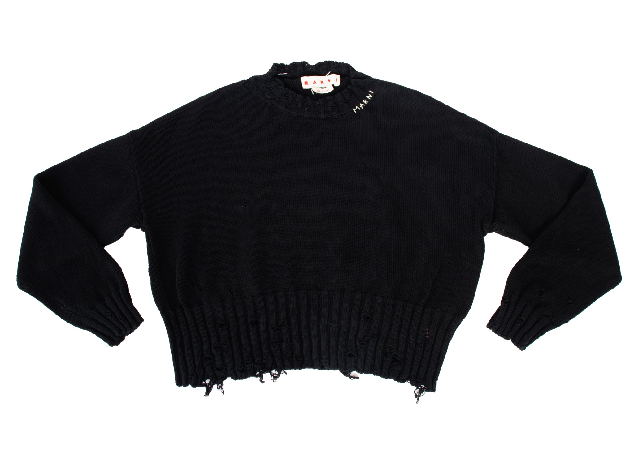 Marni Distressed Logo Stitch Sweater