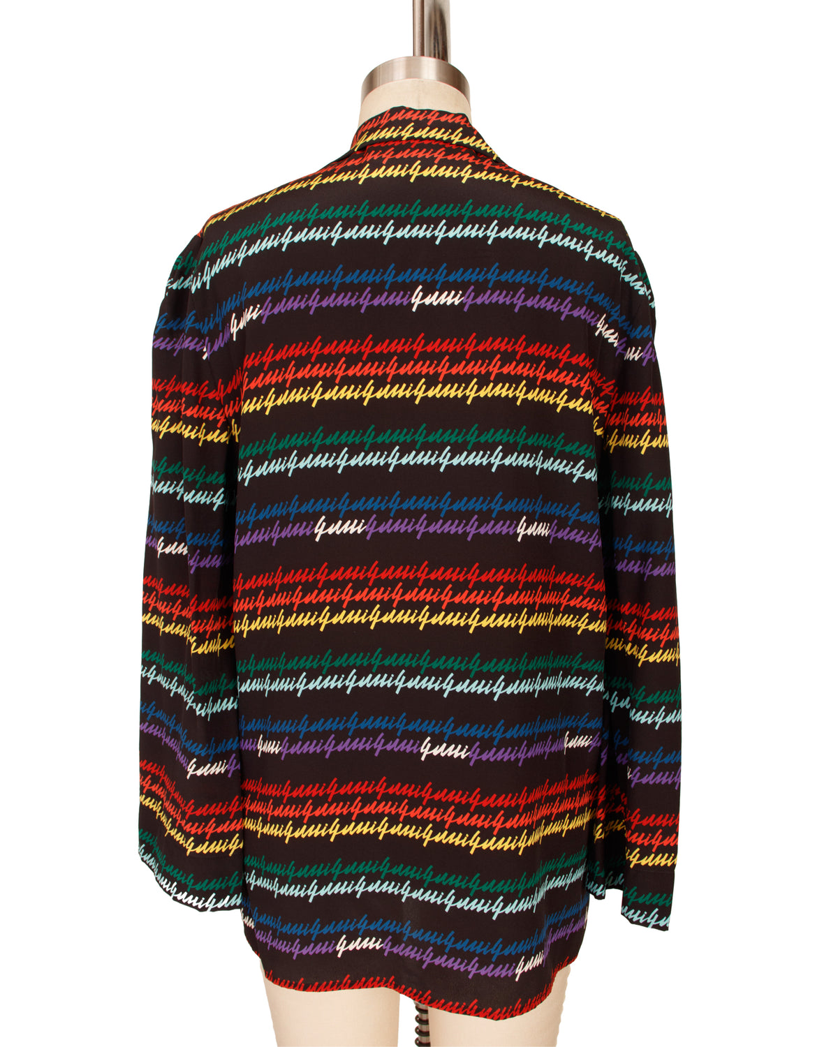 2016 Gucci Rainbow Script Silk Shirt