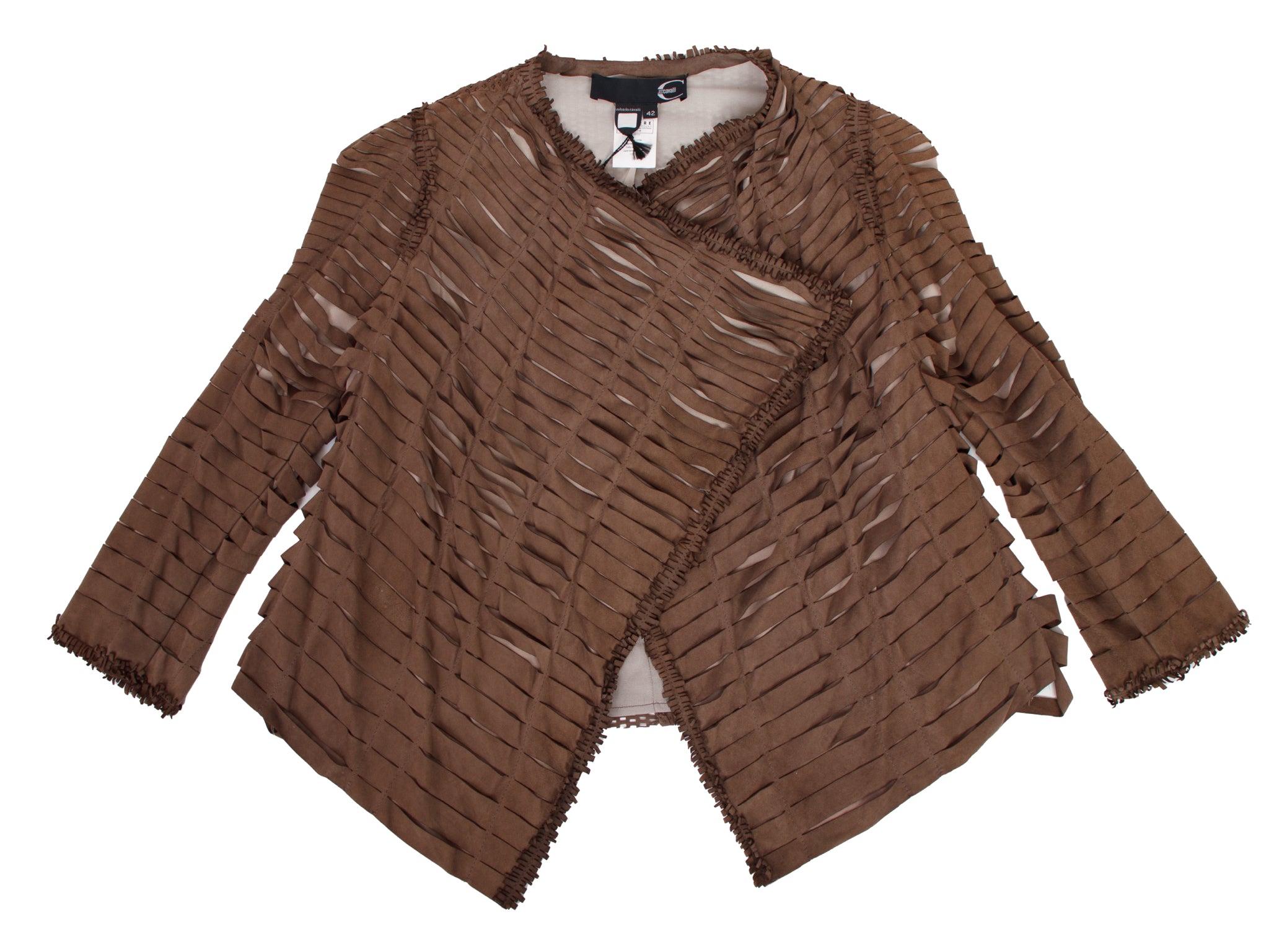 Just Cavalli Slashed Suede Asymmetrical Jacket