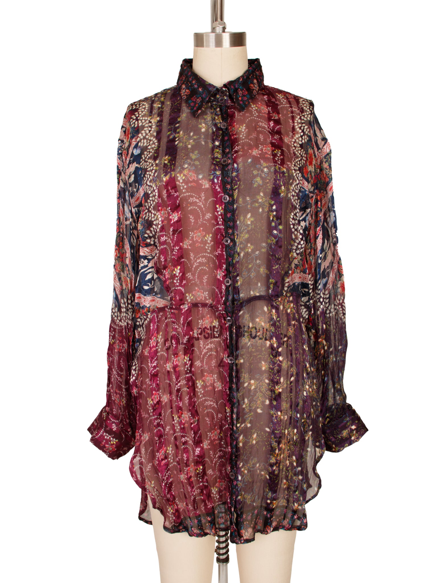 Etro Alina Silk Voile Floral Blouse