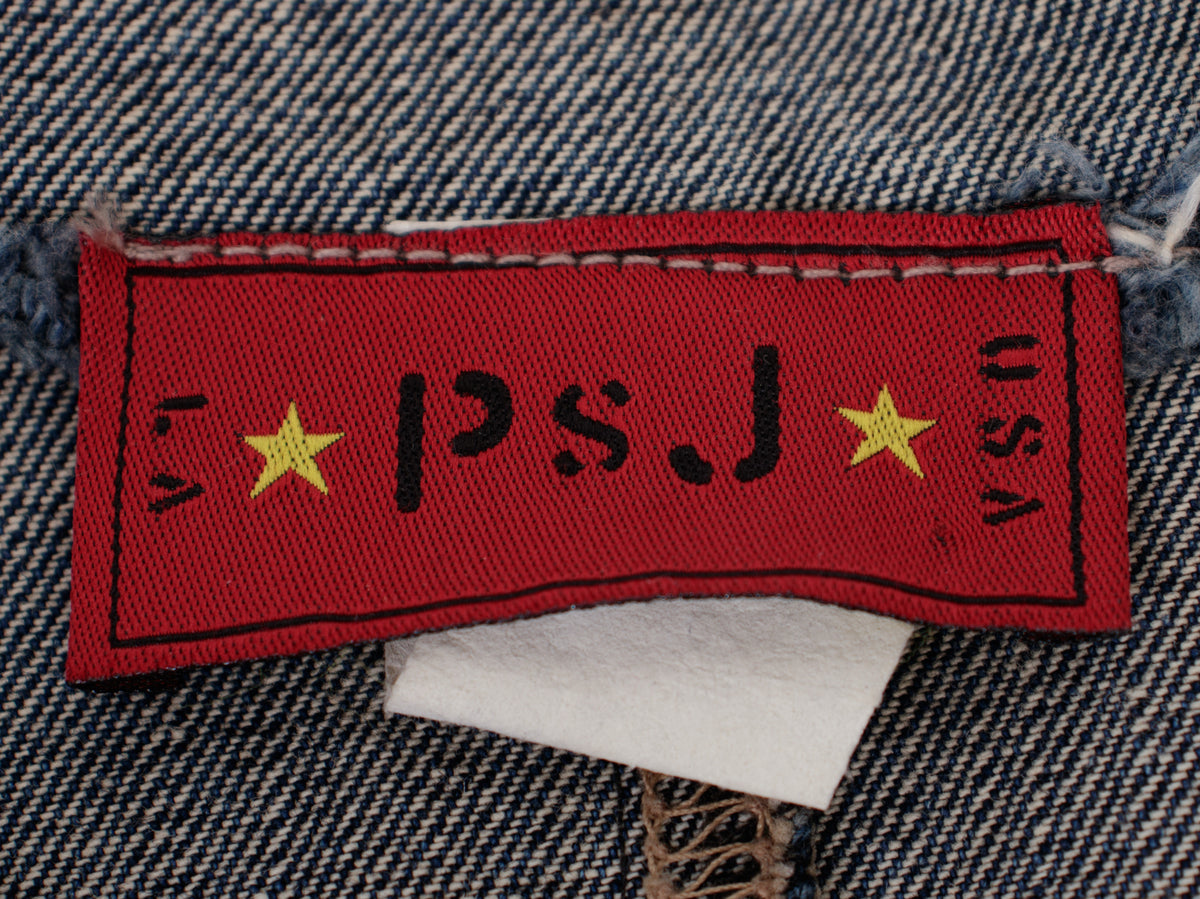 PSJ Raw-Edge Denim Dress Coat