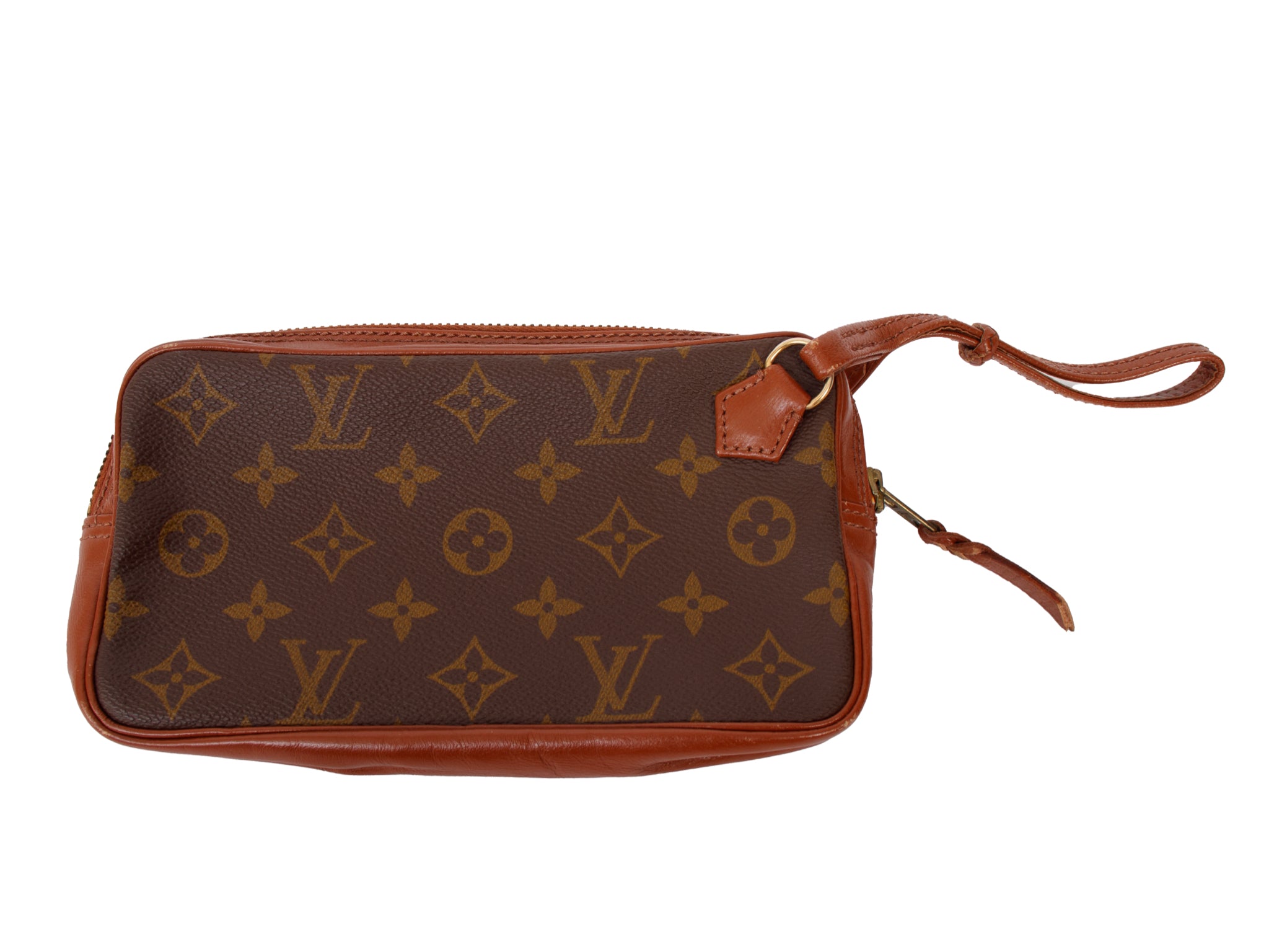 Louis Vuitton Leather Monogram Wristlet Clutch