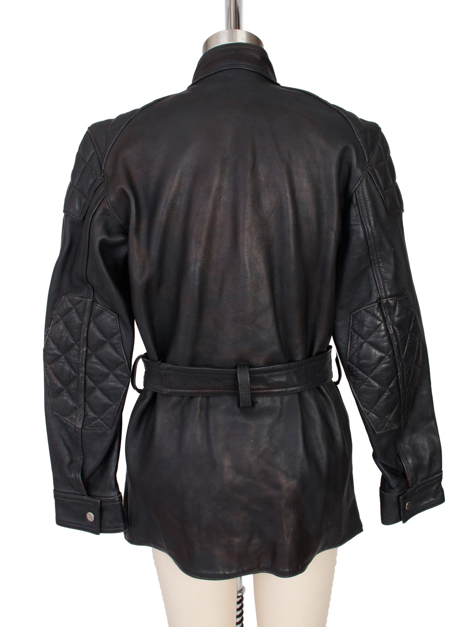 1990s Harro Leather Moto Belted Jacket