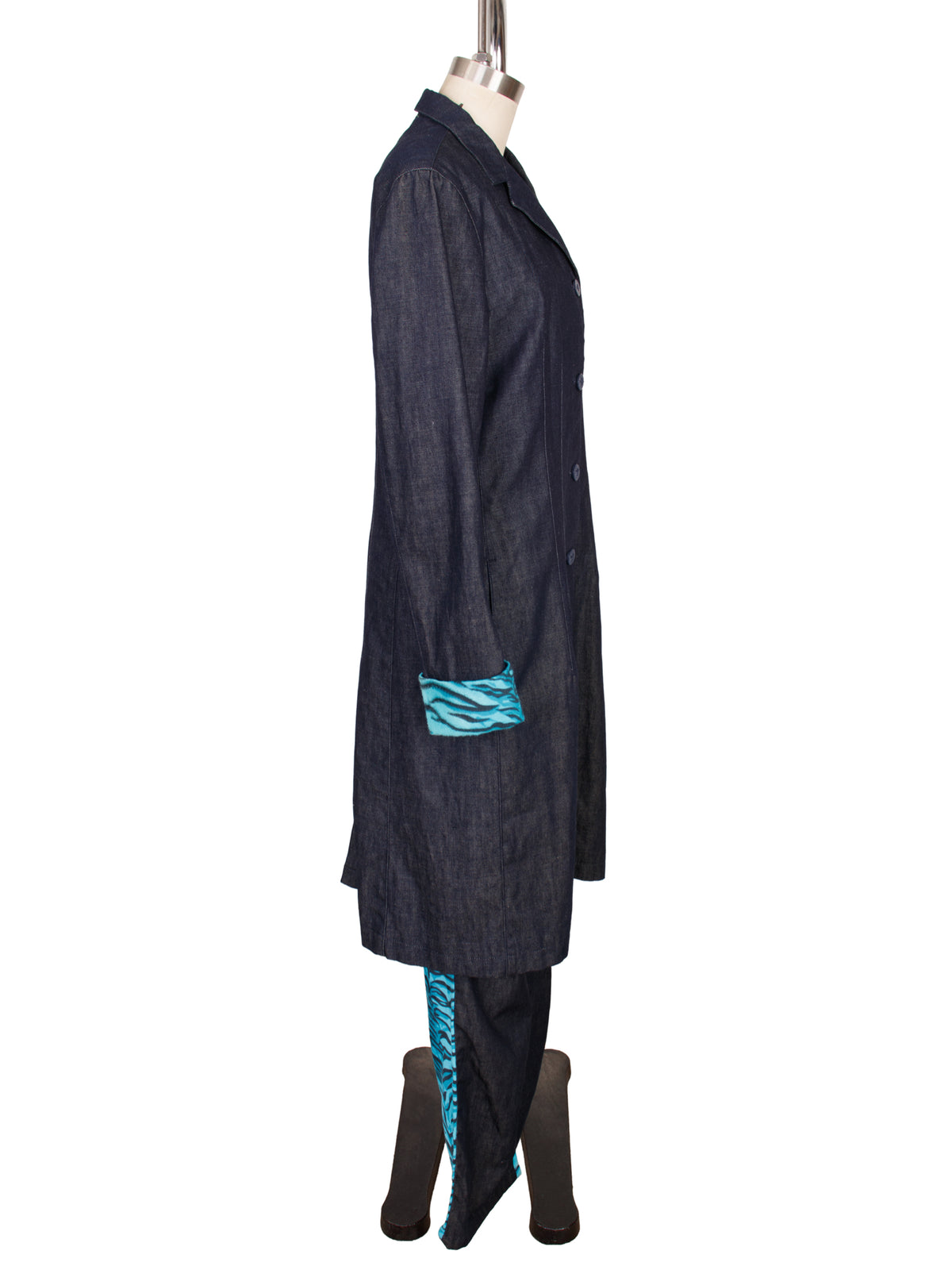 Versace Jeans Couture Blue Tiger Print Pant Set*