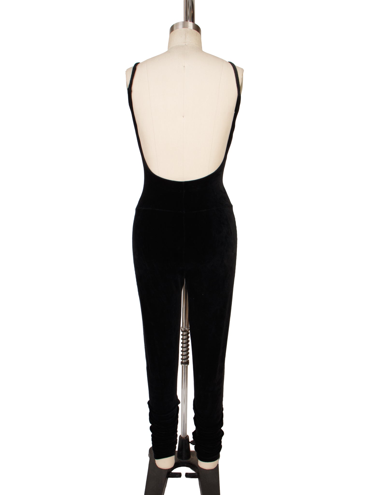 1980s Betsey Johnson Punk Label Velour Jumpsuit