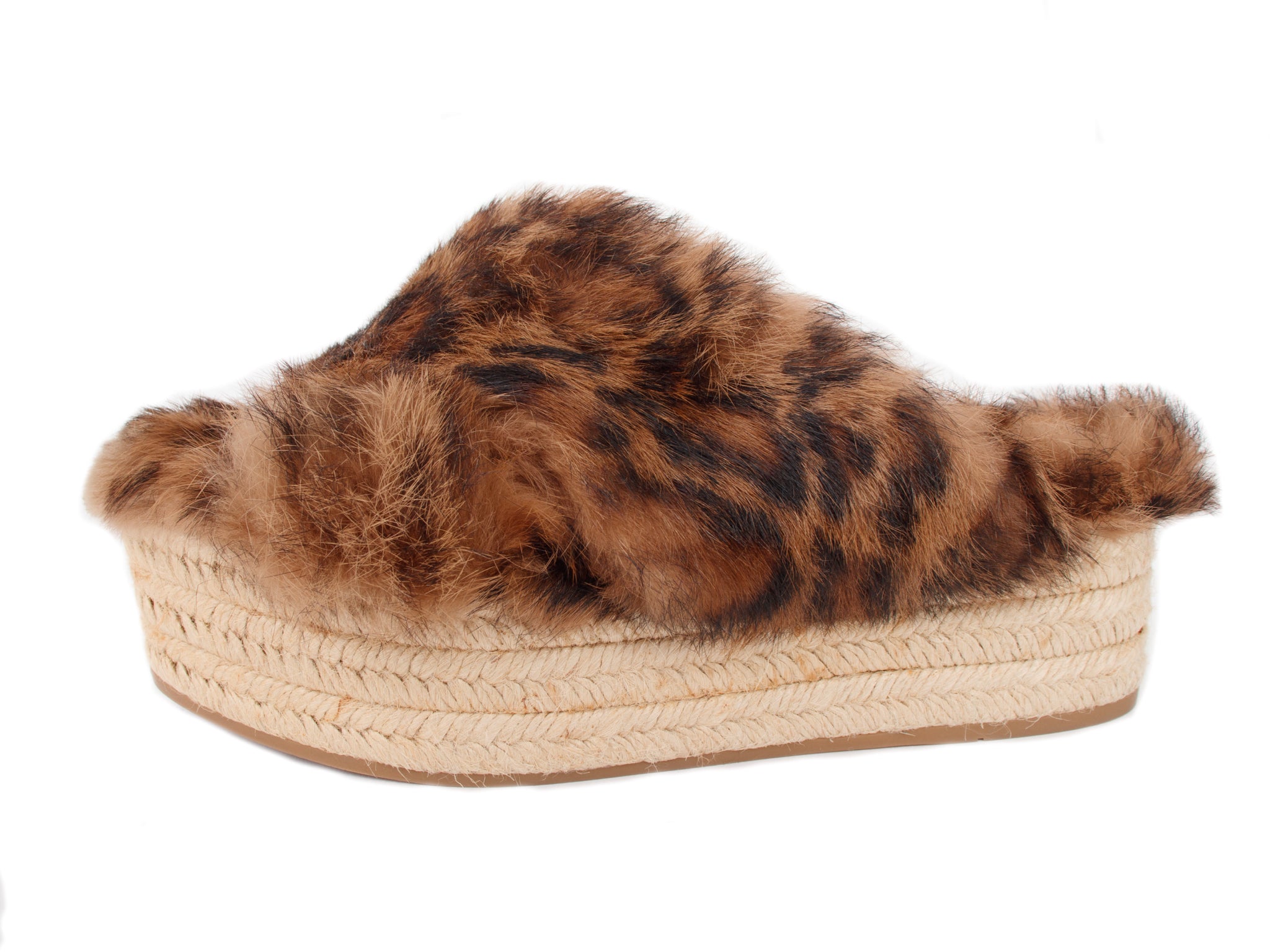 Miu Miu Printed Fur Espadrille Sandals