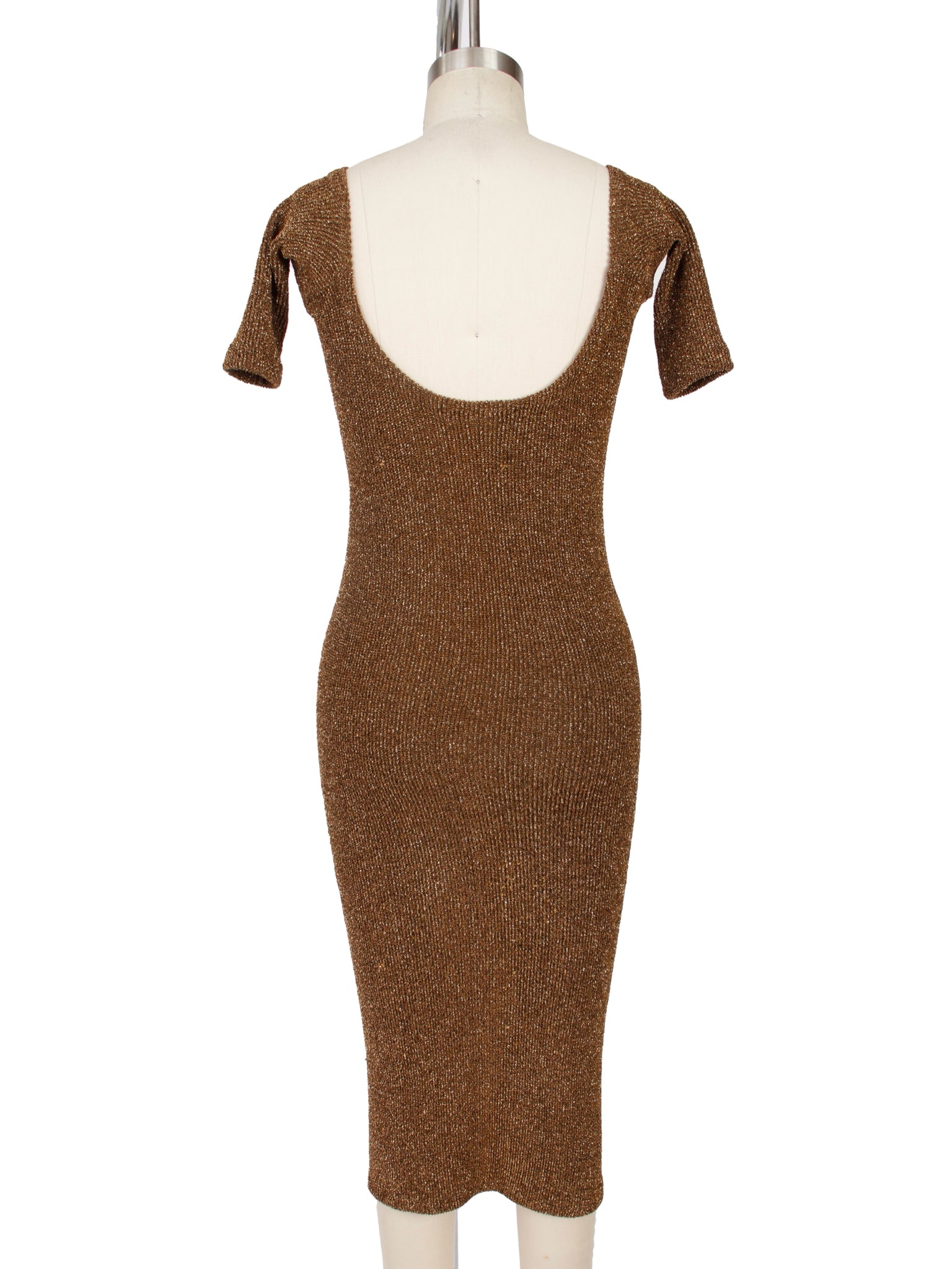 1980s Betsey Johnson Punk Label Metallic Lurex Dress