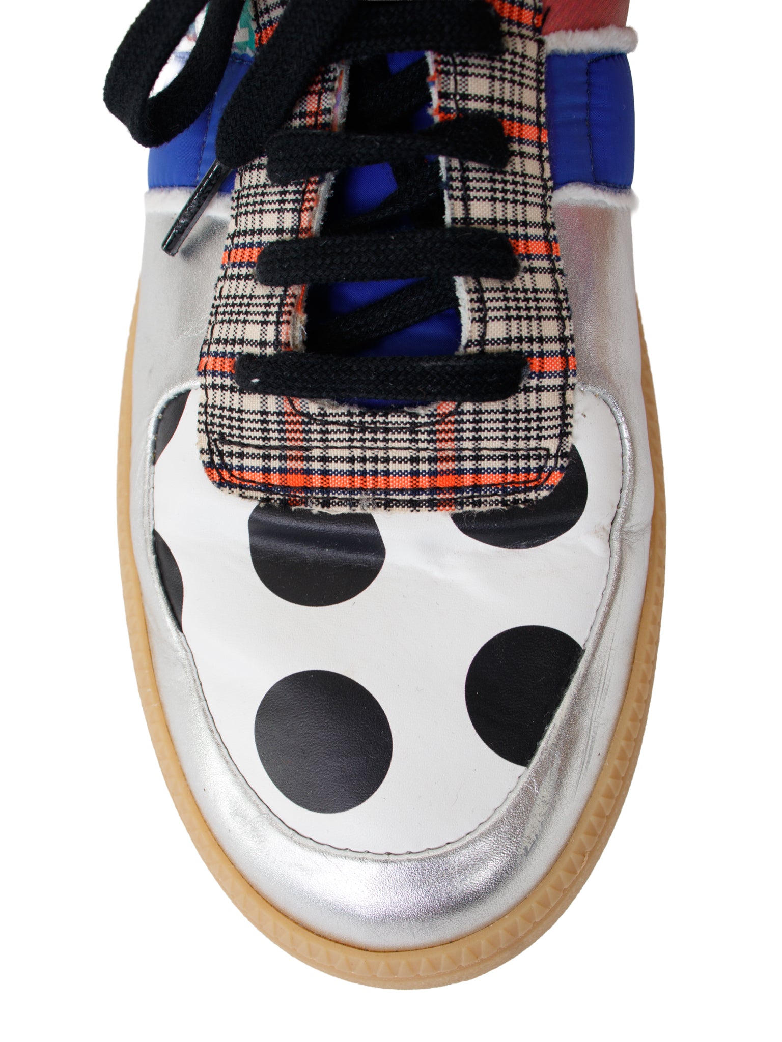 Maison Margiela Leather Mix Print Platform Sneakers