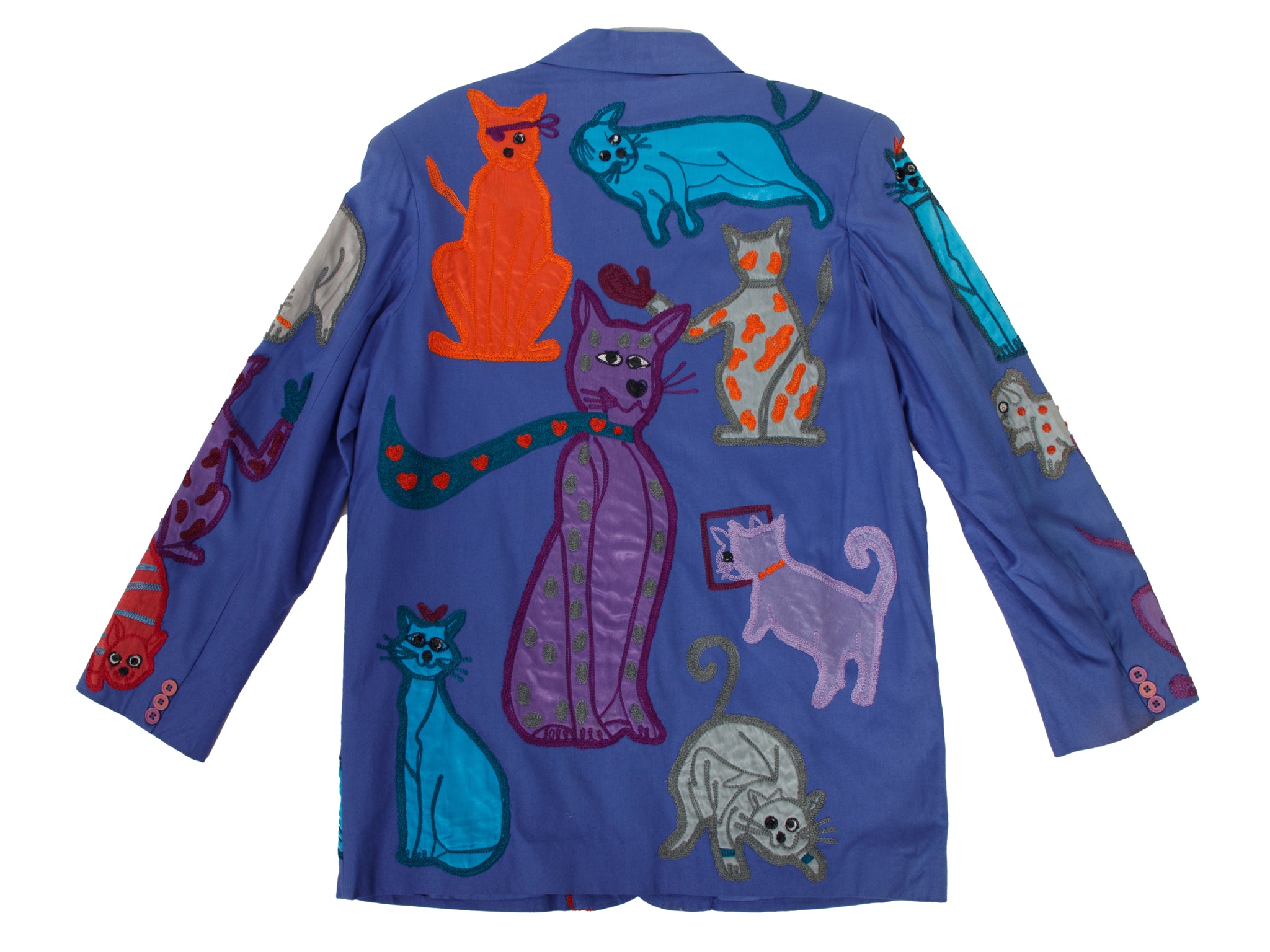 Sandy Starkman Cat Embroidered Blazer