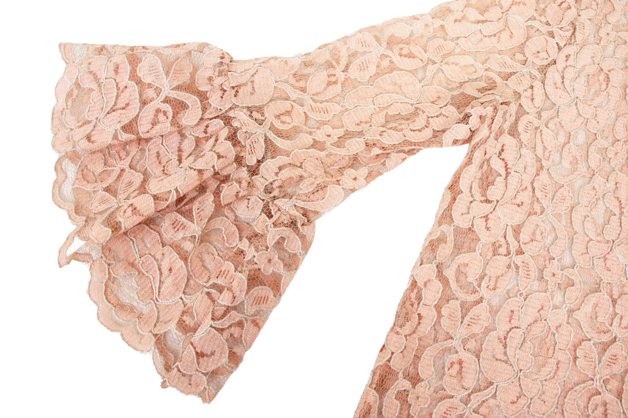 Dusty Pink Lace & Crepe Bow Jacket