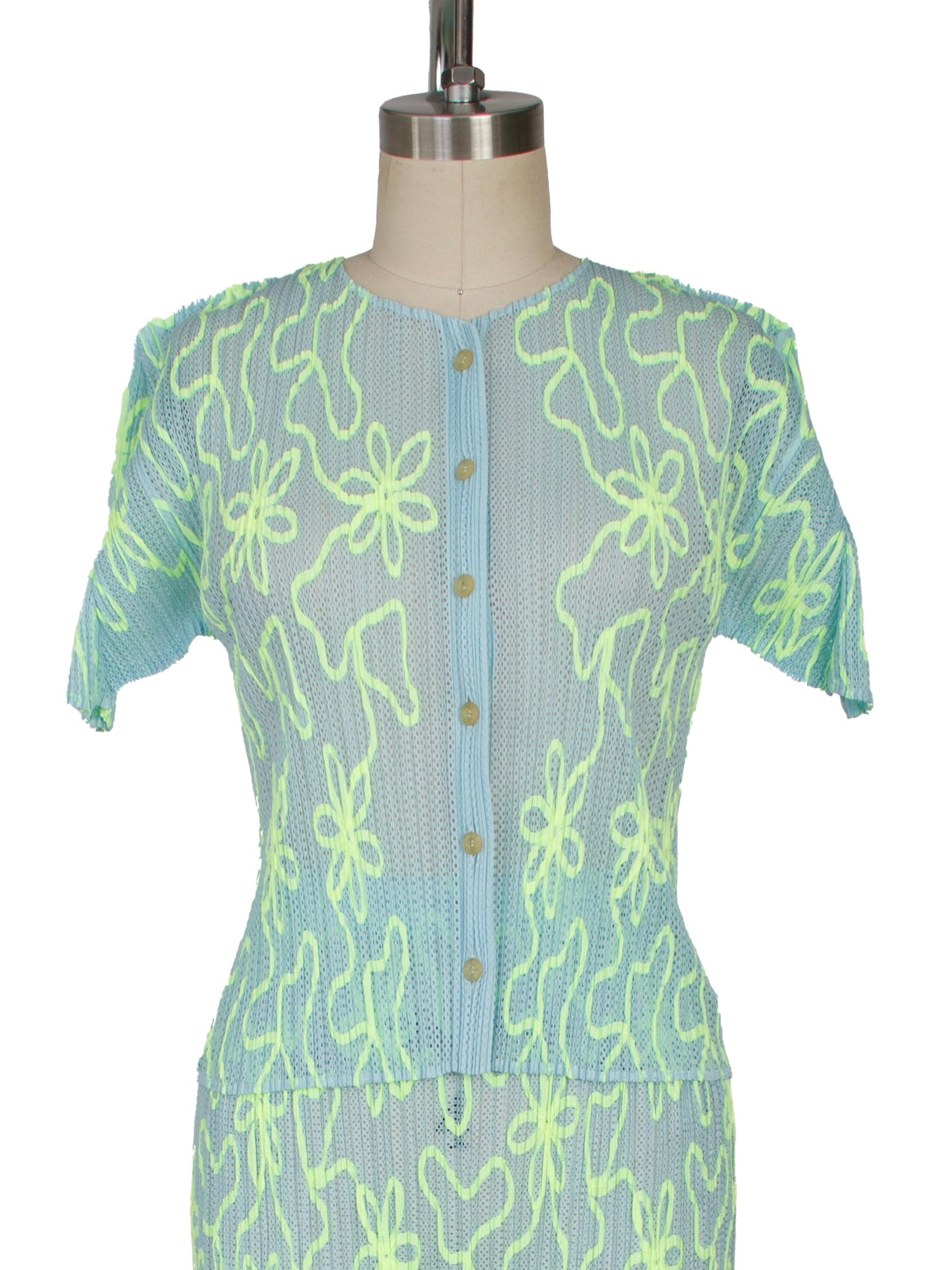 SS 2000 Pleats Please Ribbon Applique Top