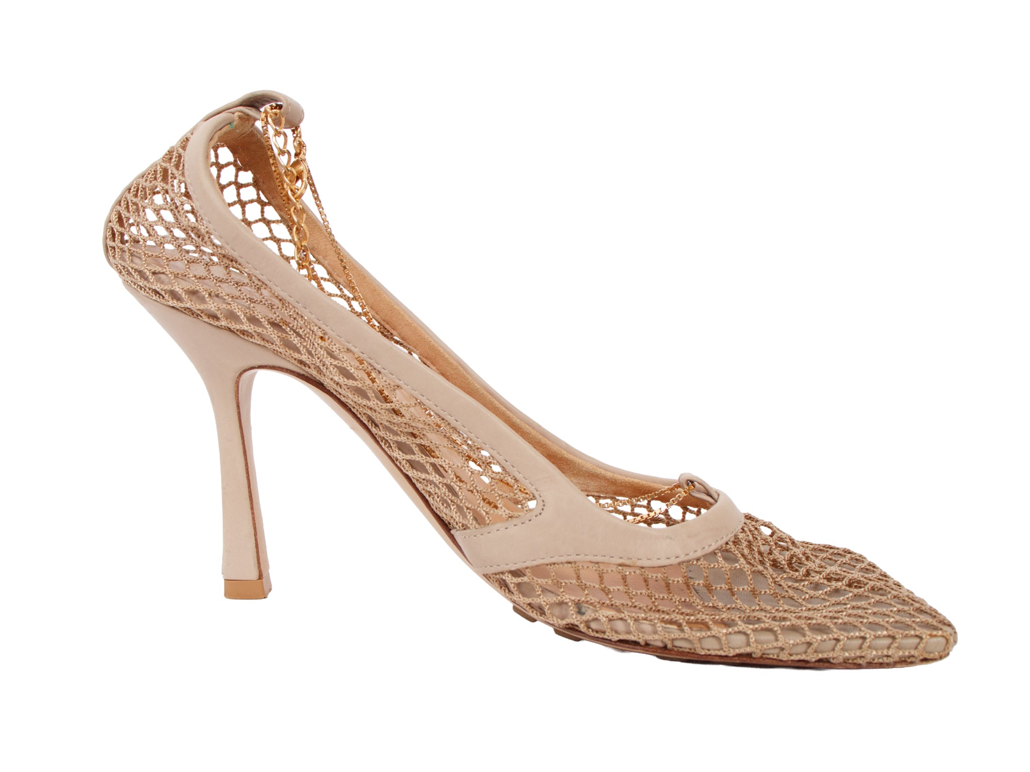 Bottega Veneta Mesh Chain Strap High Heels